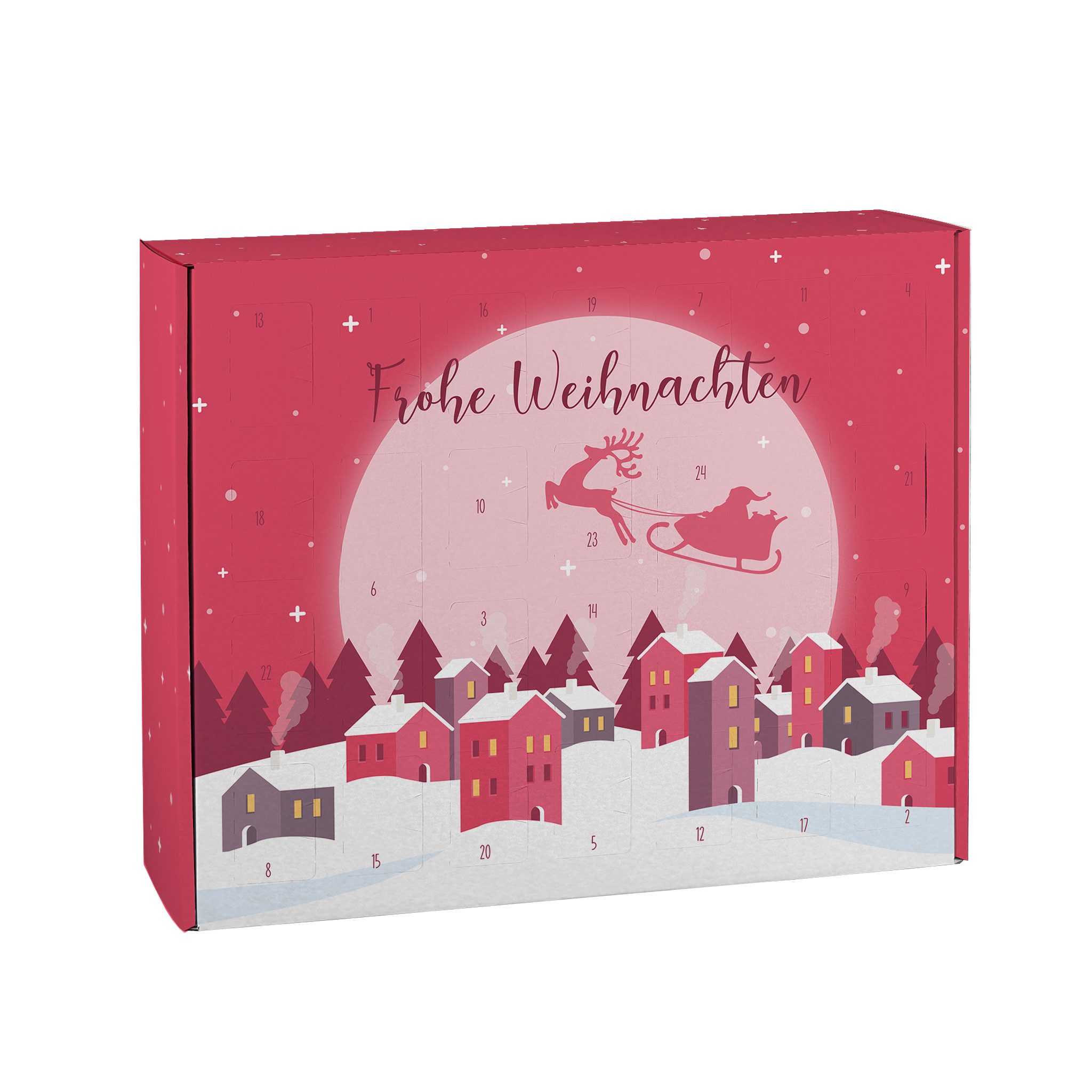 Herz & Heim befüllbarer Adventskalender mit festlichen Motiven zu Weihnachten - DIY Adventskalender, zum selbst Befüllen, aus stabiler Pappe