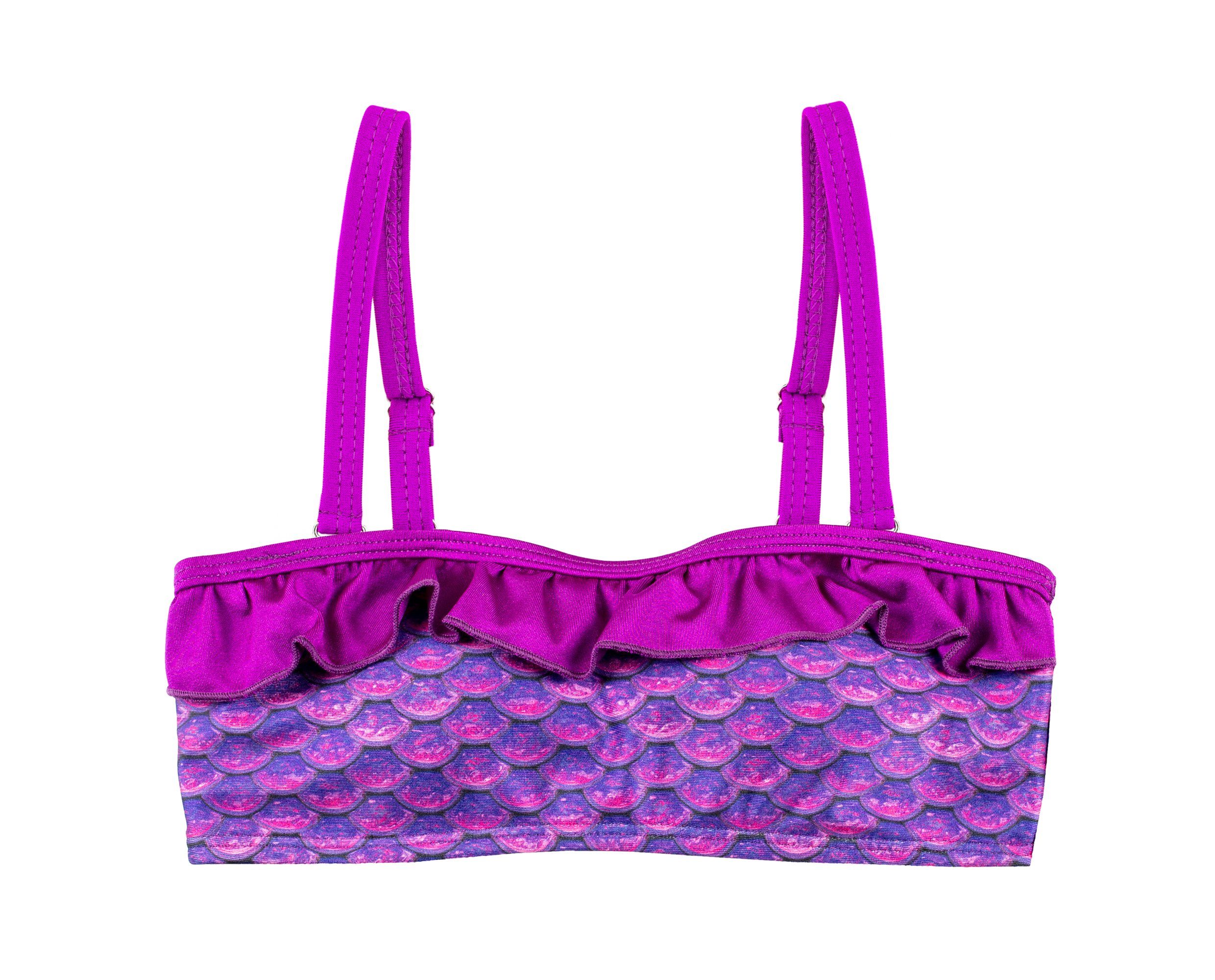 Fin Fun Balconette-Bikini-Top Meerjungfrau Bikinioberteil ASIAN MAGENTA, für Kinder