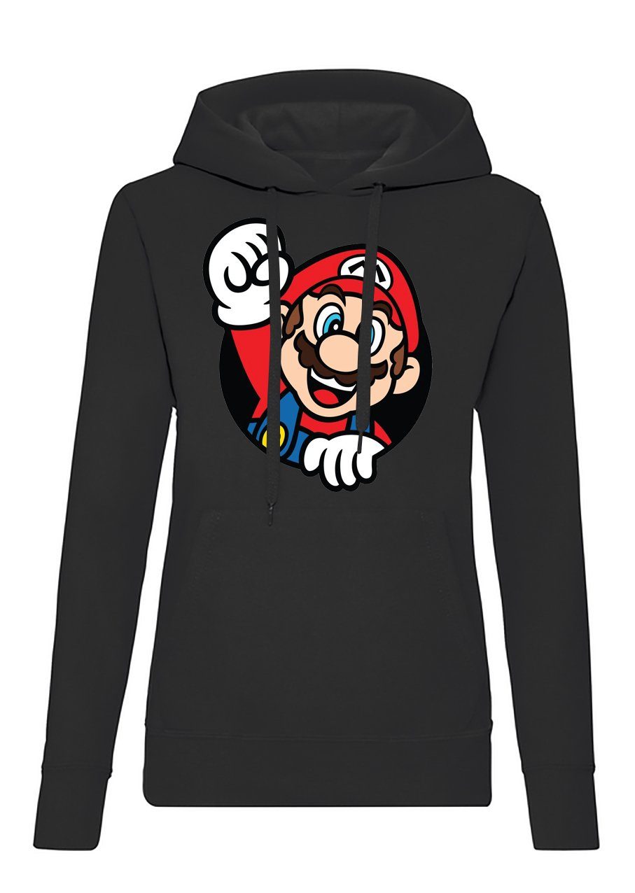 Blondie & Brownie Hoodie Damen Super Mario Faust Konsole Gamer Gaming Spiel Retro Herren Super Mario Hoodie Retro Gaming mit Frontdruck Nerd Style