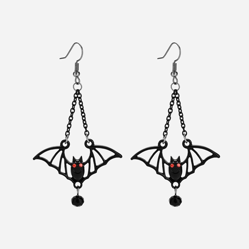Housruse Paar Ohrhänger Halloween schwarze Fledermaus-Ohrringe Fledermaus -Ohrringe