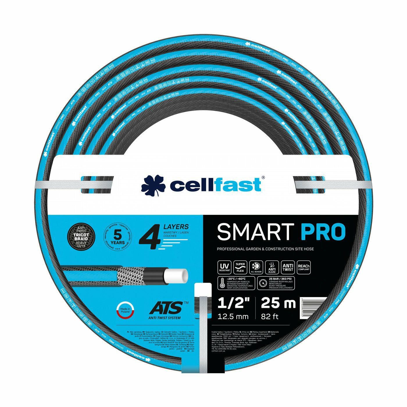 Cellfast Gartenschlauch CELLFAST Gartenschlauch SMART PRO ATS 3/4" 30m 4-lagig mit ATS-Gewebe
