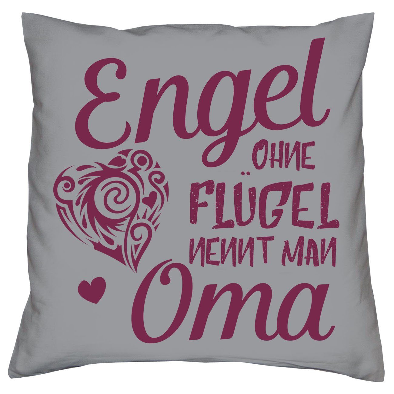 Omatag Oma burgund Sprüche Soreso® Sleep, Dekokissen Engel Flügel nennt ohne man Muttertagsgeschenk & Kissen Oma Socken