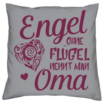 Soreso® Dekokissen Kissen Engel ohne Flügel nennt man Oma & Sprüche Socken Sleep, Muttertagsgeschenk Oma Omatag