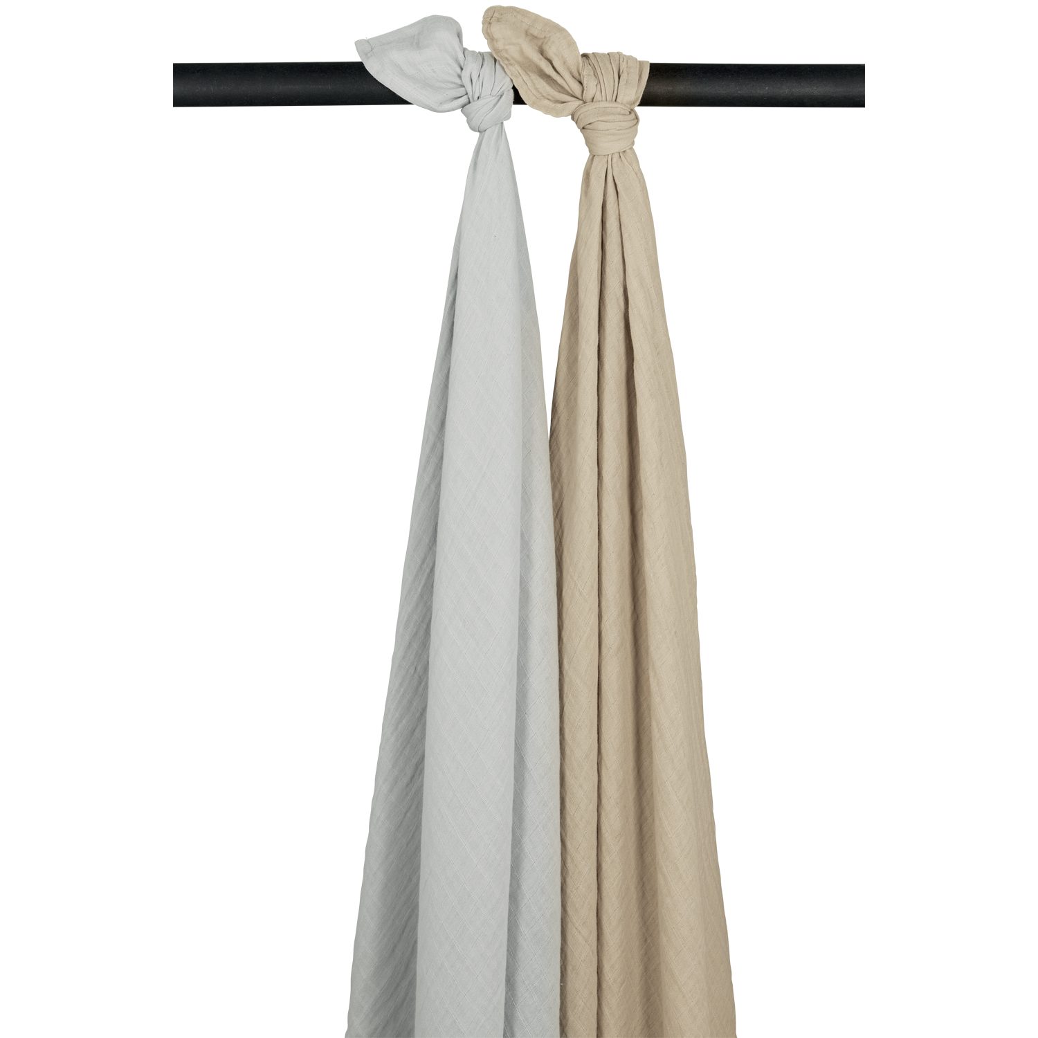Meyco Baby Stoffwindeln Light Grey/Sand (100% Baumwolle, 2-St), 120x120cm - 2-Pack