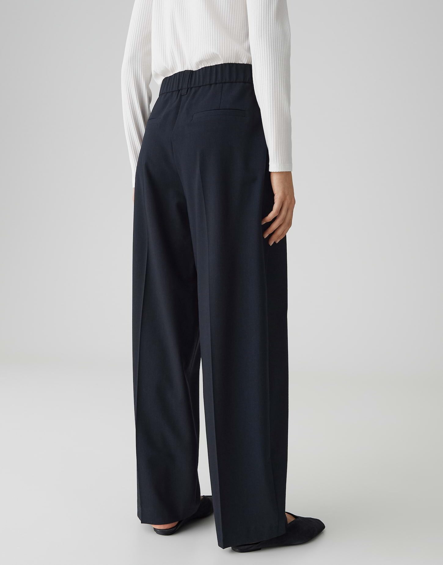 OPUS PANTS Anzughose MOIRA BLOOM aus weichem Woll Mix Weicher Mélange-Look für urbane Styles