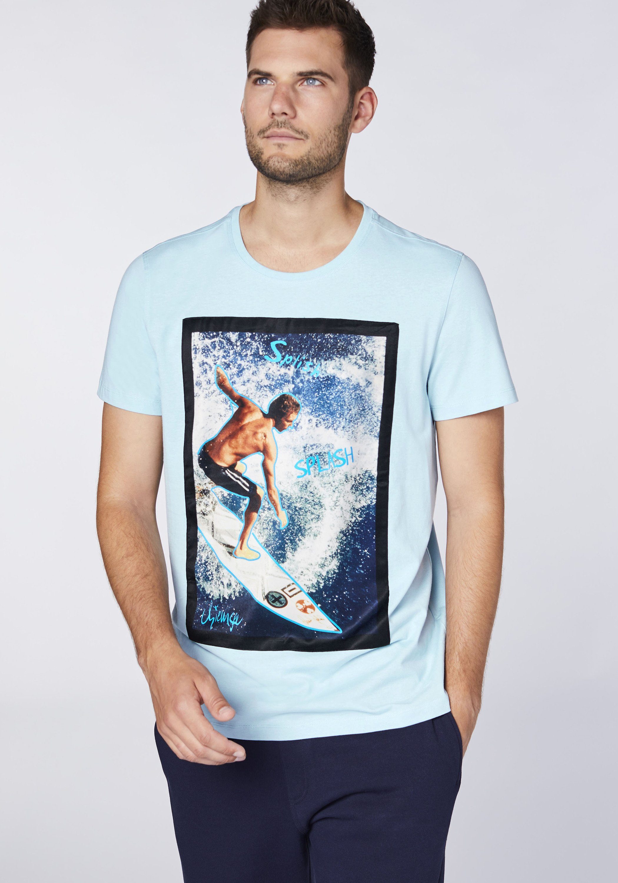 mit 1 Sky Chiemsee Blue T-Shirt Rundhalsausschnitt Print-Shirt