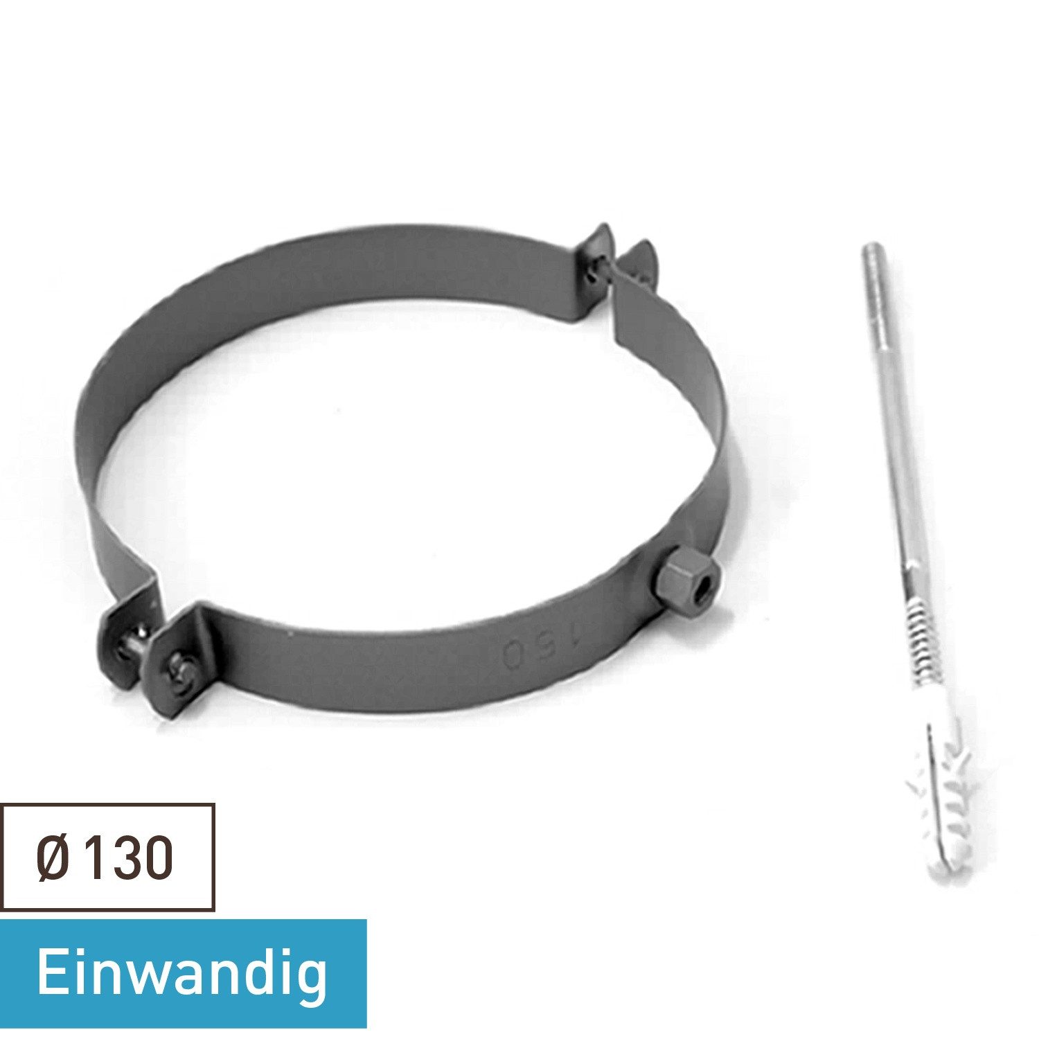 Raik Ofenrohr Raik Rauchrohr Ofenrohr 130mm - Rohrschelle gussgrau, Rohrschelle