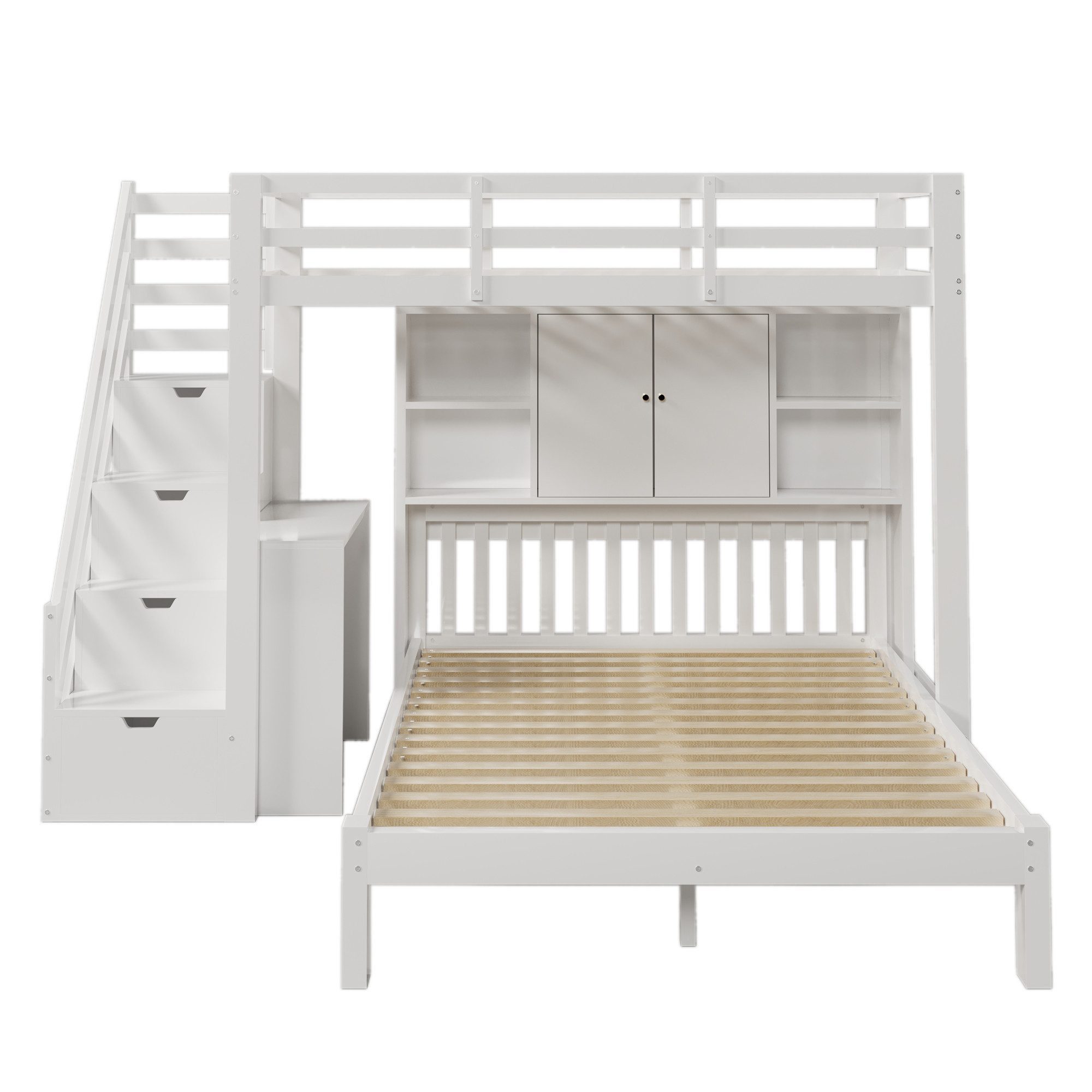 Odikalo Etagenbett Kinderbett mit Lagerregal, 90*200+140*200cm günstig online kaufen