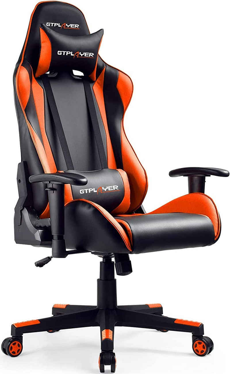 GTPLAYER Gaming-Stuhl »Bürostuhl Ergonomische Design inkl. Lenden- und Nackenkissen«, The reclining function supports the waist