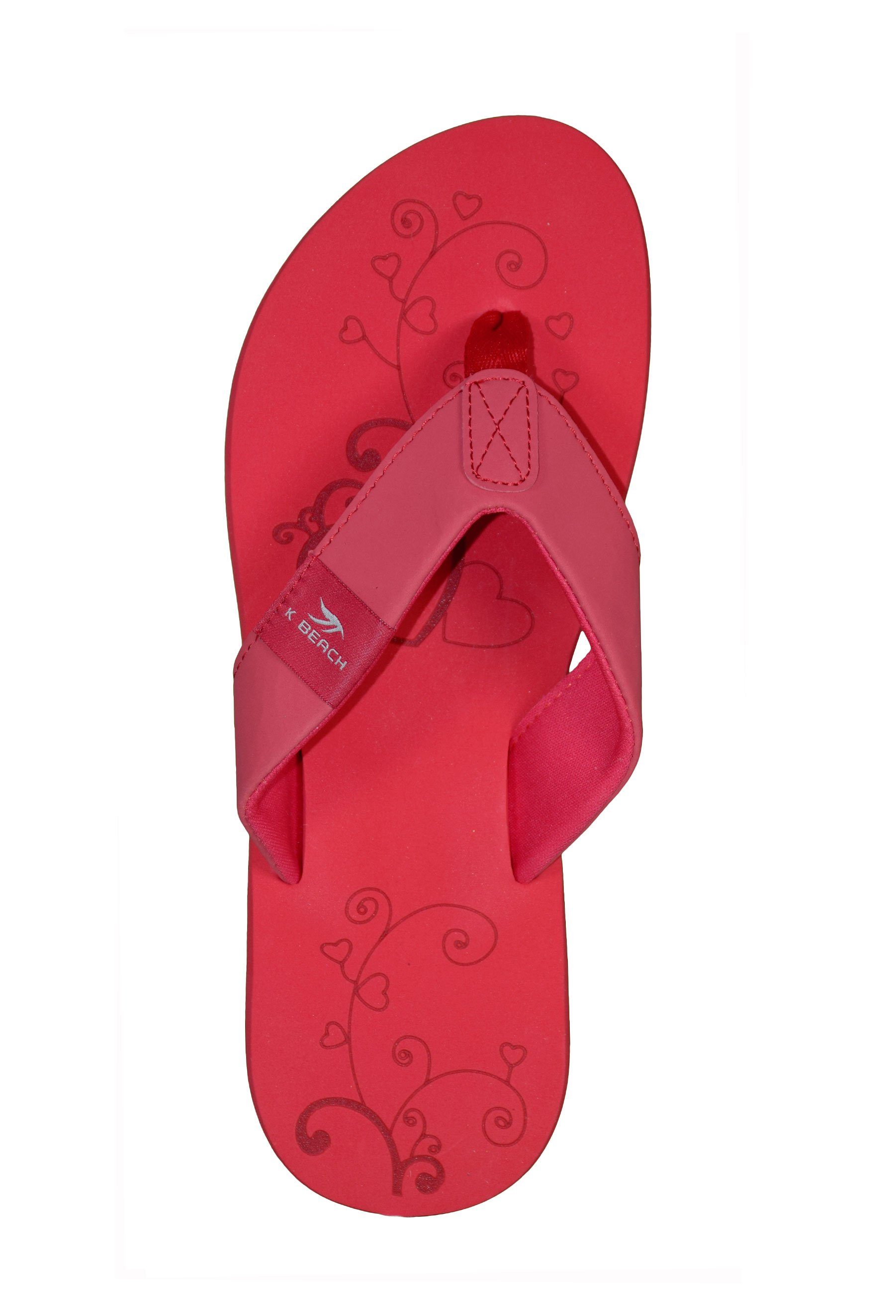 MADSea Beach Badepantolette Sommer Flip Flop ultraleicht rot Zehentrenner