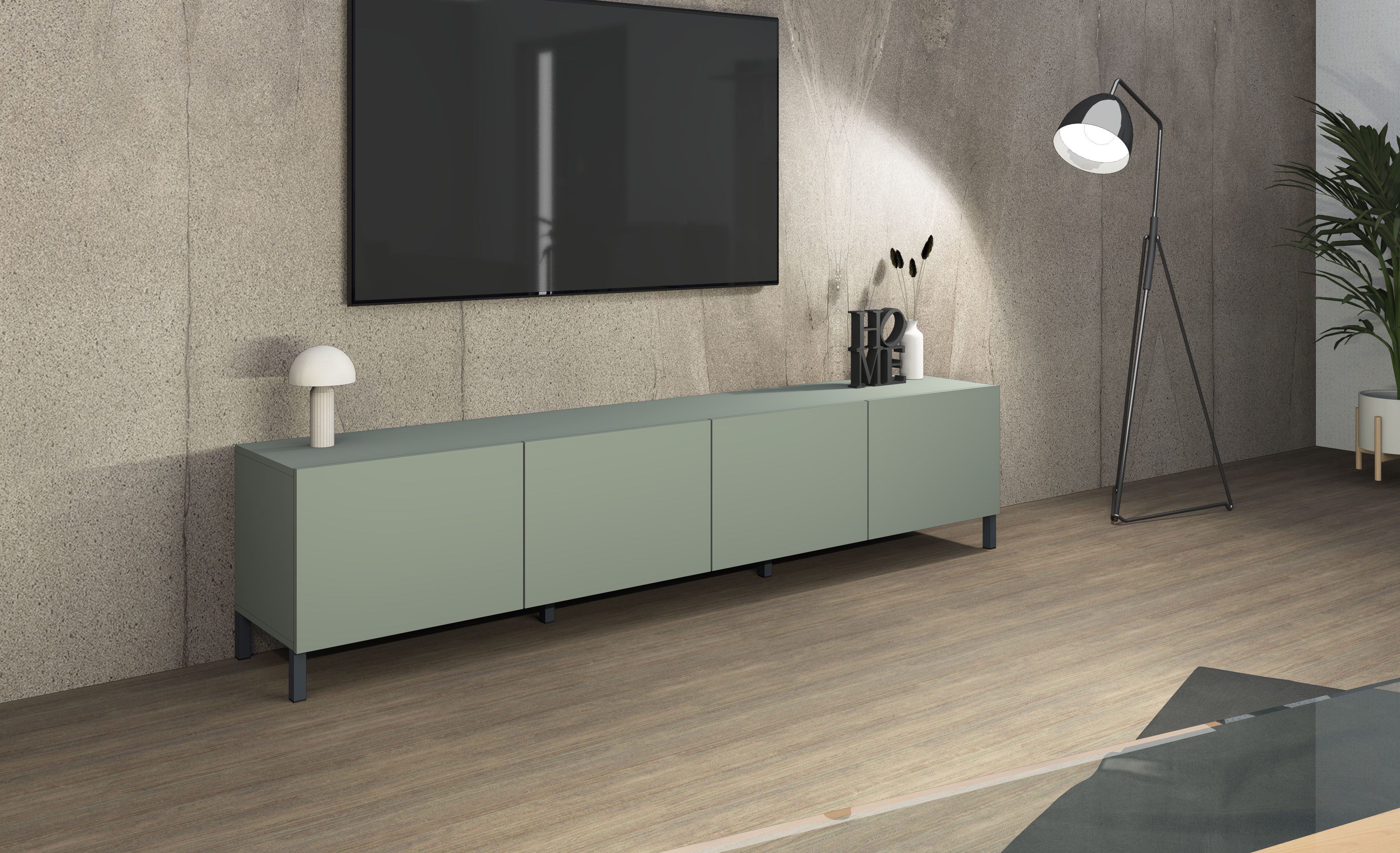 borchardt Möbel Lowboard Sophia, TV-Schrank mit Metallfüßen, Metallfüße, grifflose Optik