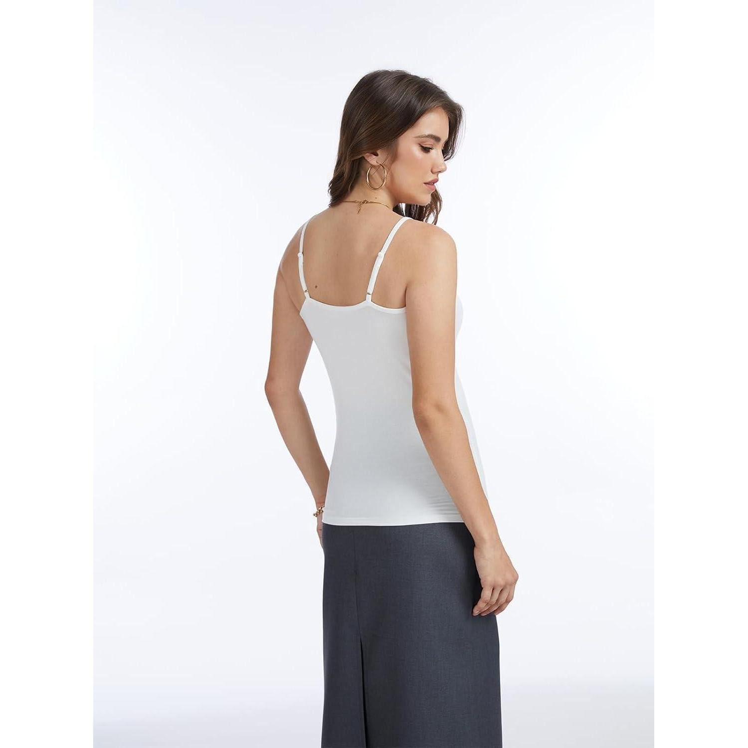 LuxusKollektion Spaghettitop Damen Unterhemden 4er Pack Spaghettiträger Verstellbar XL