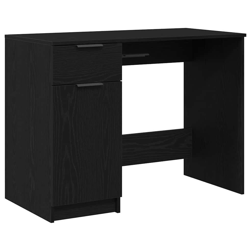 vidaXL Schreibtisch Schreibtisch Schwarz Eichen-Optik Holzwerkstoff (1-St)