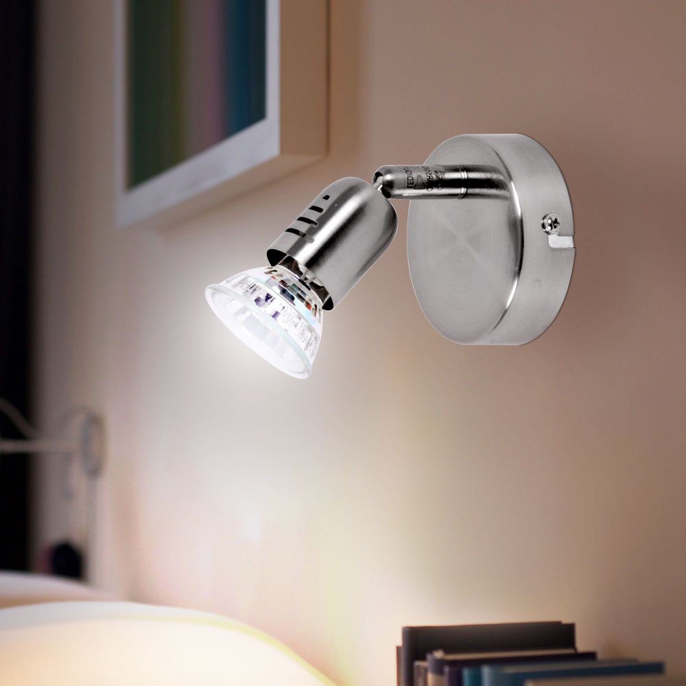 etc-shop LED Wandleuchte, Leuchtmittel Wandleuchte Spotstrahler inklusive, Wandlampe Warmweiß, Flurleuchte schwenkbar
