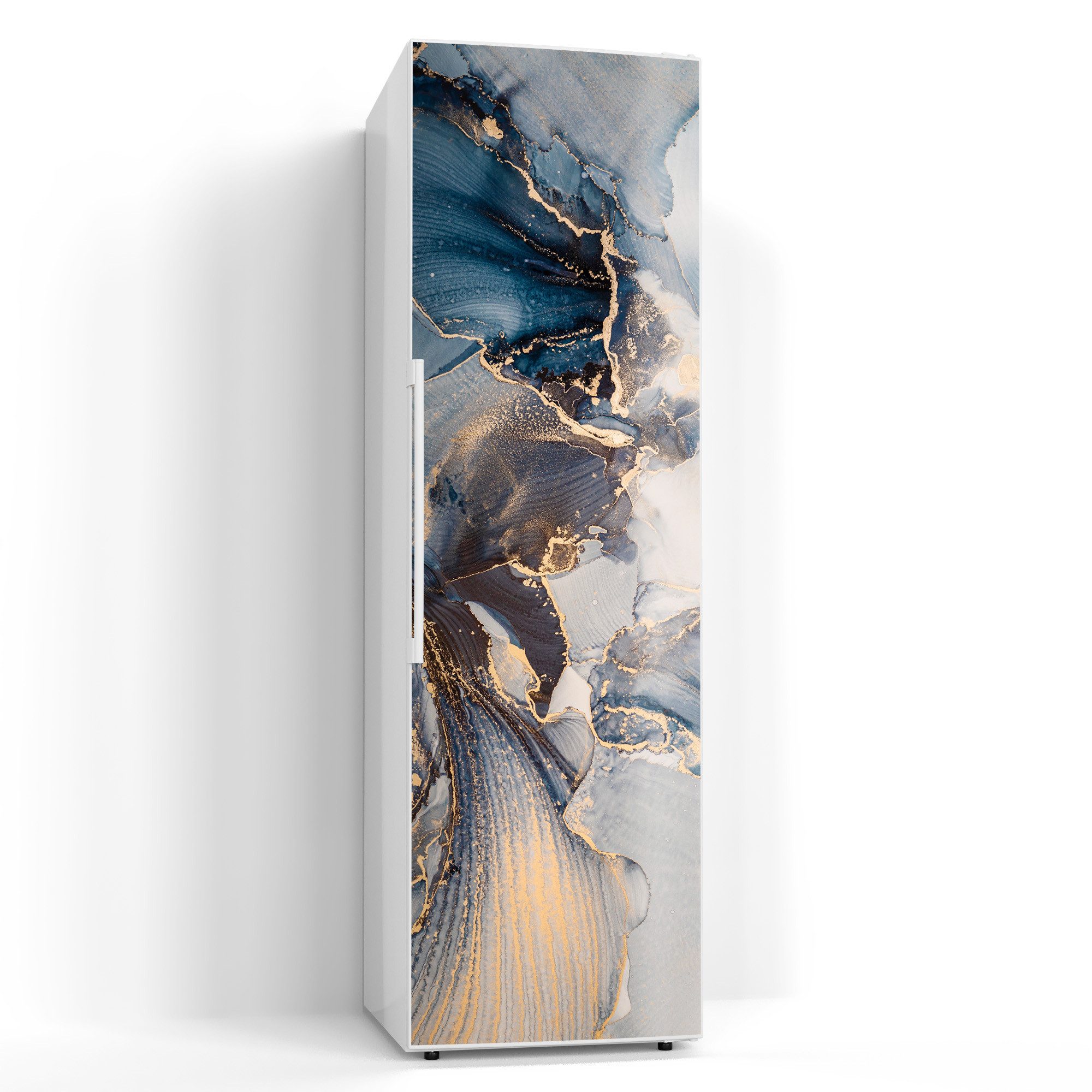 DEQORI Magnetfolie 'Marmor-Farbspiel mit Gold', Kühlschrank Magnetmatte magnetisch Magnetfolie Folie Schutz