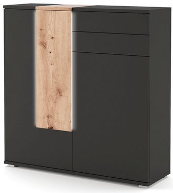 COTTA Highboard Montana, inkl. LED-Beleuchtung, mit Push-To-Open, Breite 120 cm