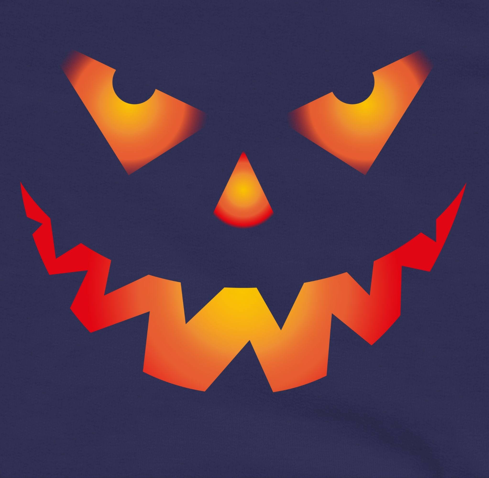 Kürbisgesicht Gruseliger 3 Gesicht meliert Kürbis Kinder für Kostüme Halloween Gruselig Blau/Grau Shirtracer Navy Hoodie Halloween Böse