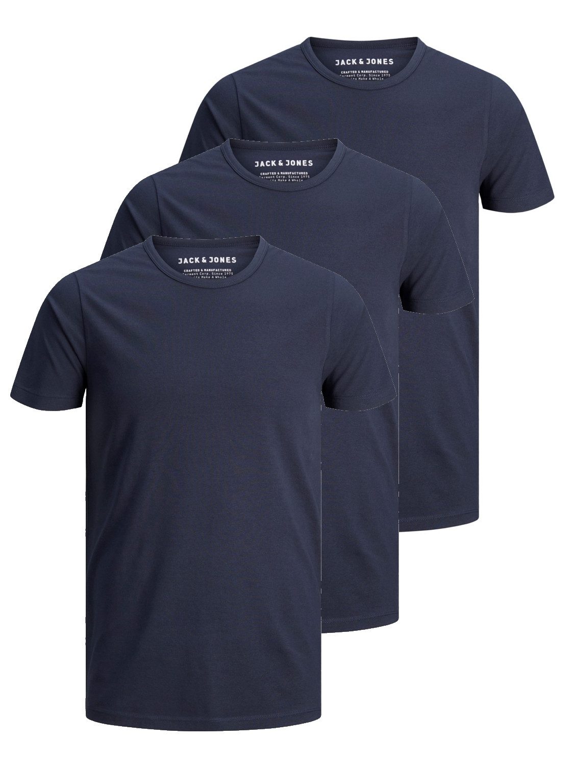 Jack & Jones Badeshorts Jack & Jones Herren 3er-Pack Basic T-Shirt Regular-Fit Basic Oberteil