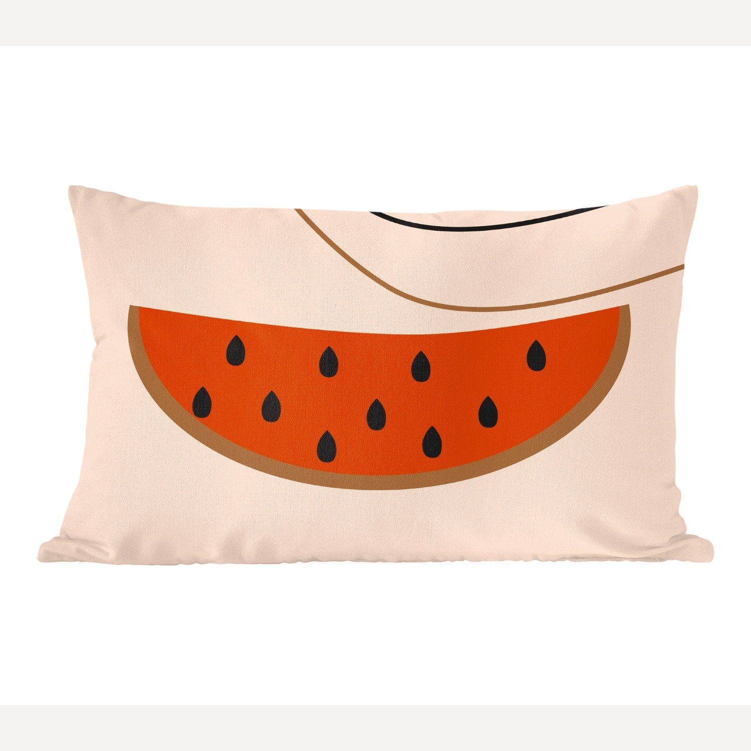 MuchoWow Dekokissen Sommer - Wassermelone - Rosa, Wohzimmer Dekoration, Zierkissen, Dekokissen mit Füllung, Schlafzimmer