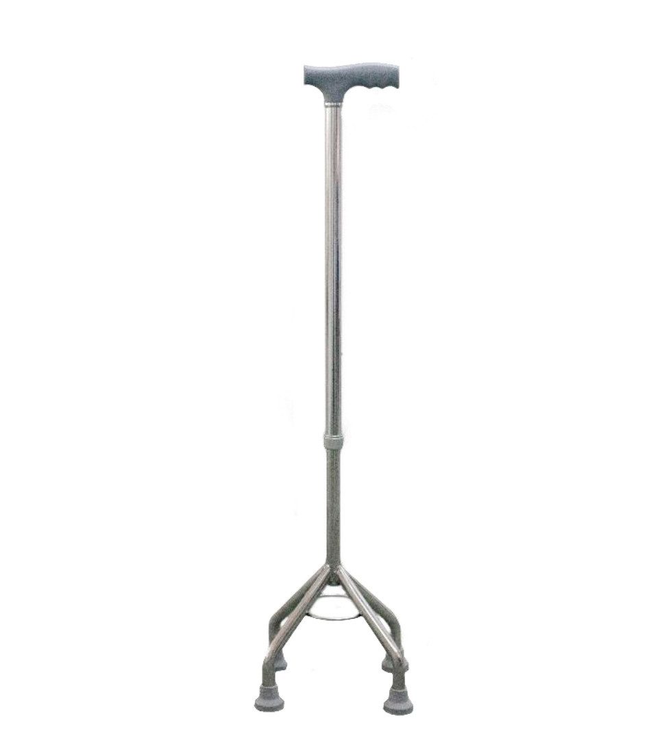 Dr. Junghans Medical GmbH Gehstock Vierfußgehhilfe, Ergonomischer Handgriff, 1-tlg., Rutschfeste Gummikapseln für sicheren Halt, höheverstellbar von 74-94 cm, hochwertige Vierfußgehhilfe