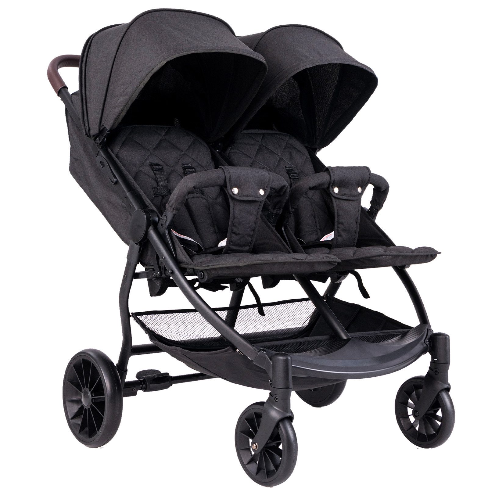 COSTWAY Geschwisterwagen Zwillingsbuggy, faltbar, verstellbar Rückenlehne