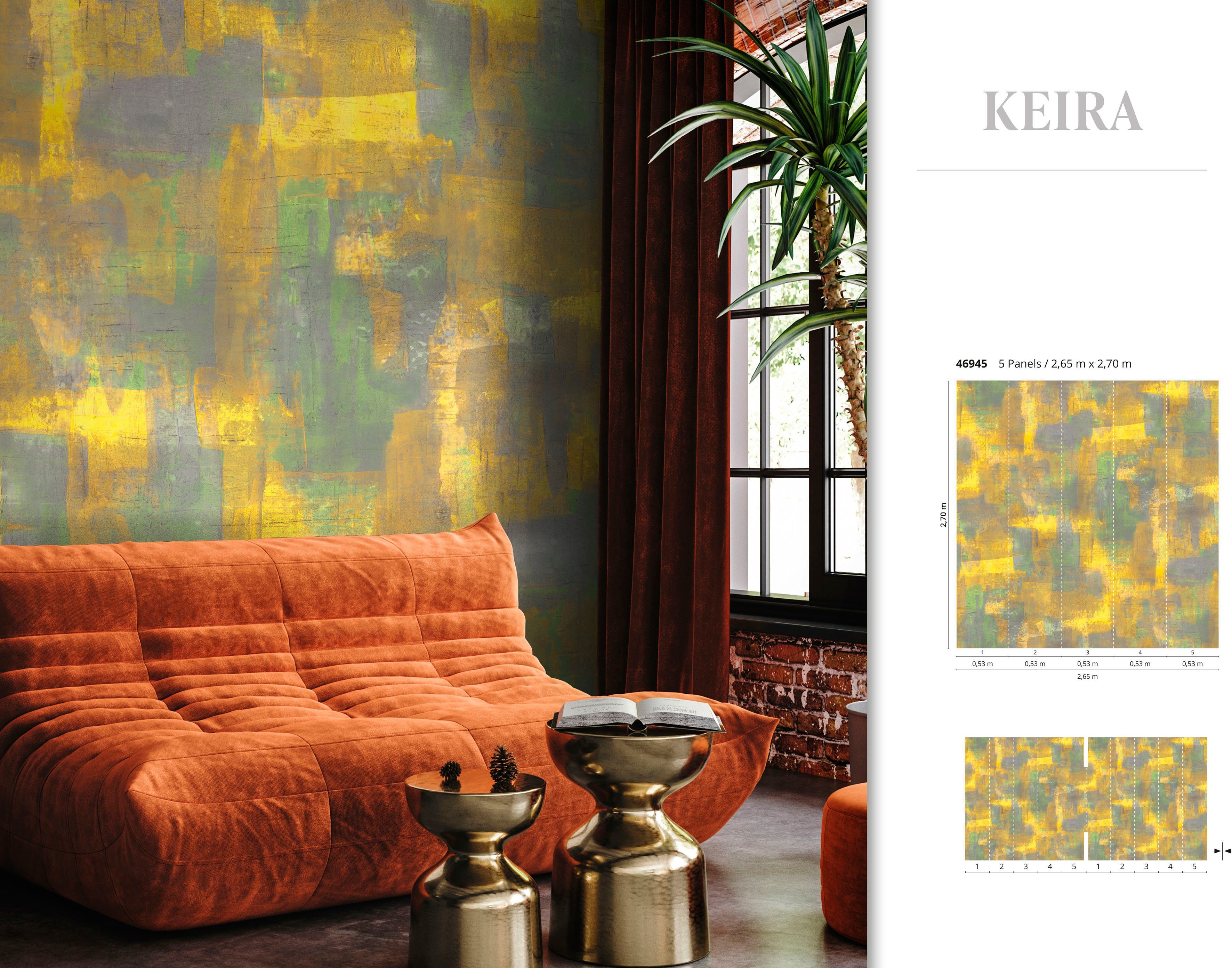 Marburg Fototapete Keira, glatt, matt, Schlafzimmer moderne gelb für Vliestapete Wohnzimmer Küche