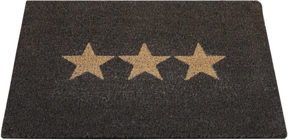 Fußmatte Kokos Star, Andiamo, rechteckig, Höhe: 15 mm, Schmutzfangmatte,  Motiv Sterne, In- und Outdoor geeignet, mit modernen Sternenmotiv