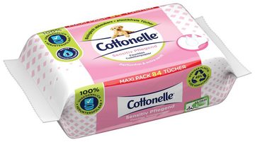 Cottonelle® Toilettenpapier Feuchtes Toilettenpapier, Sensitiv Pflegend, Maxi 6 x 84 Feuchttücher (Maxi Pack 6 x 84 Tücher), extra sanft