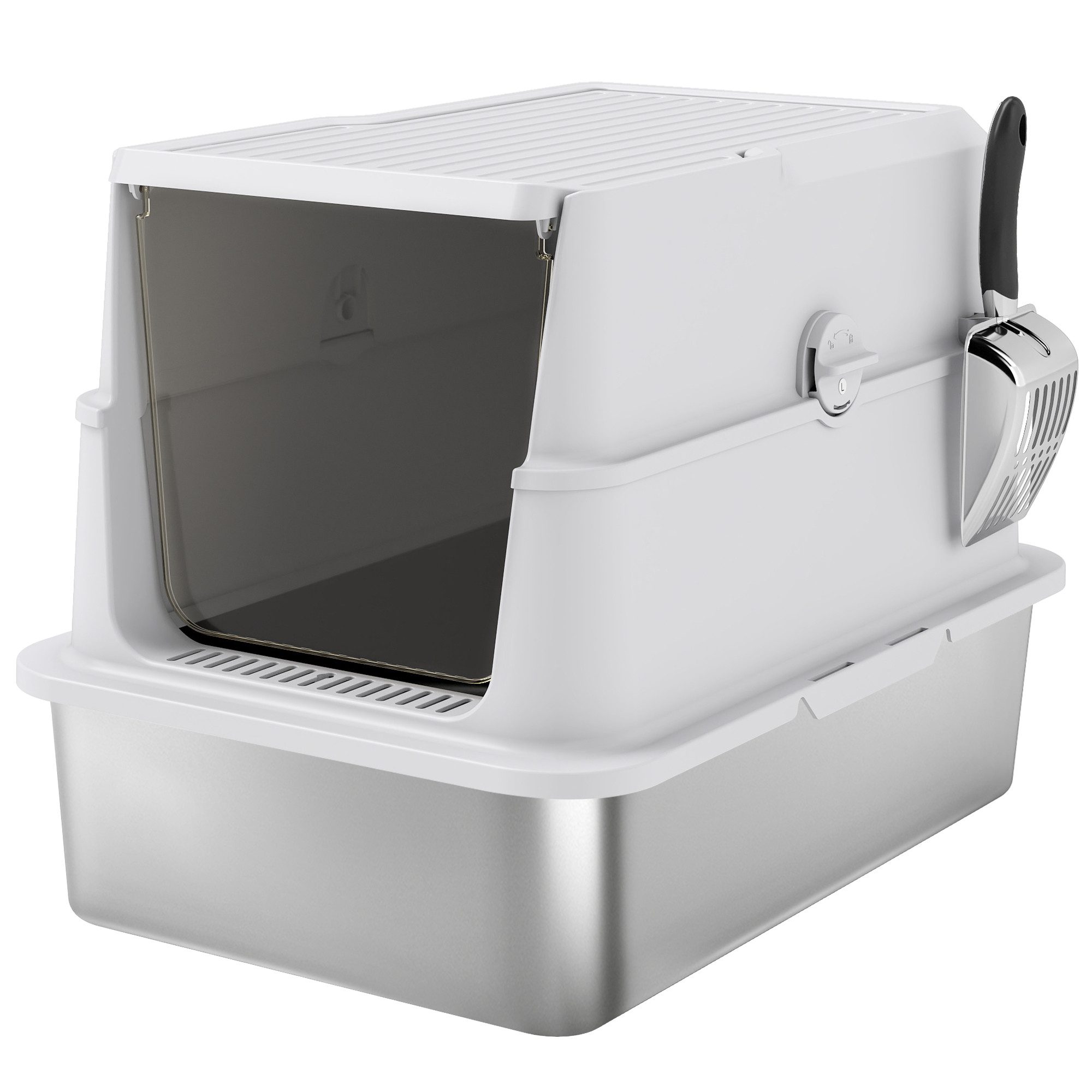 BlingBin Katzentoilette Katzenklo Edelstahl mit Deckel, XL Katzentoilette m günstig online kaufen