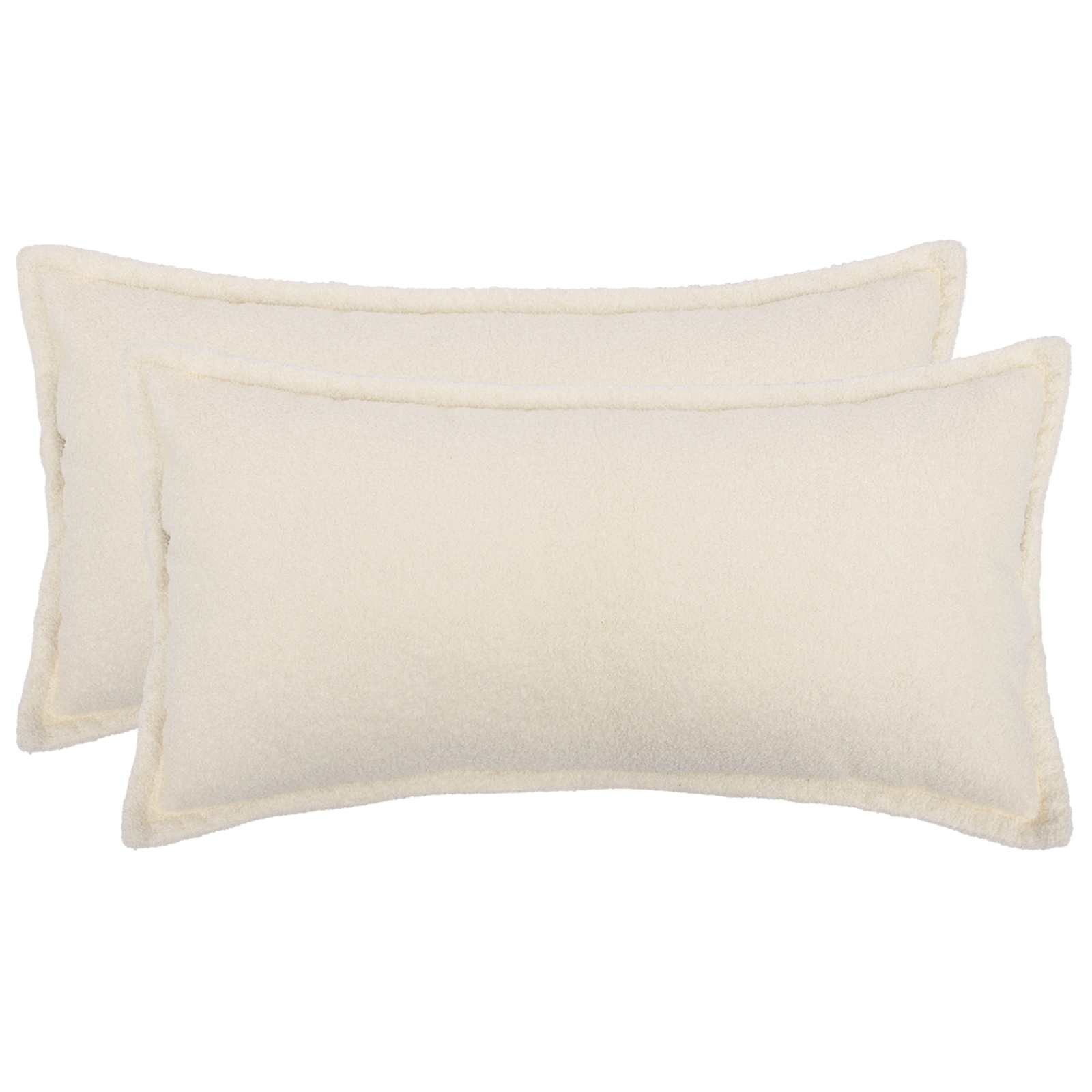 vidaXL Kissenbezug Kissenbezug 2 pcs HOUTEN Creme 40 x 80 cm Bouclé, (2 Stück)