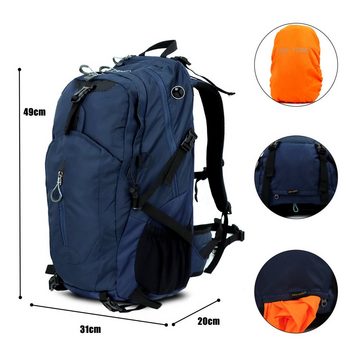 TAN.TOMI Wanderrucksack 40L Großer Wanderrucksack, Wasserdicht Multifunktionaler Daypack, mit Rückenbelüftung für Radfahren Reisen Klettern Sport