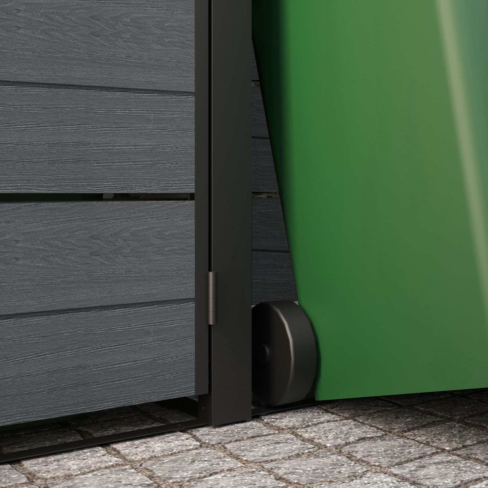 Keter Mülltonnenbox "Hide Away" 240 - 1200 Liter Anthrazit, Holzoptik, nathlos erweiterbar – Bild 5 von 5