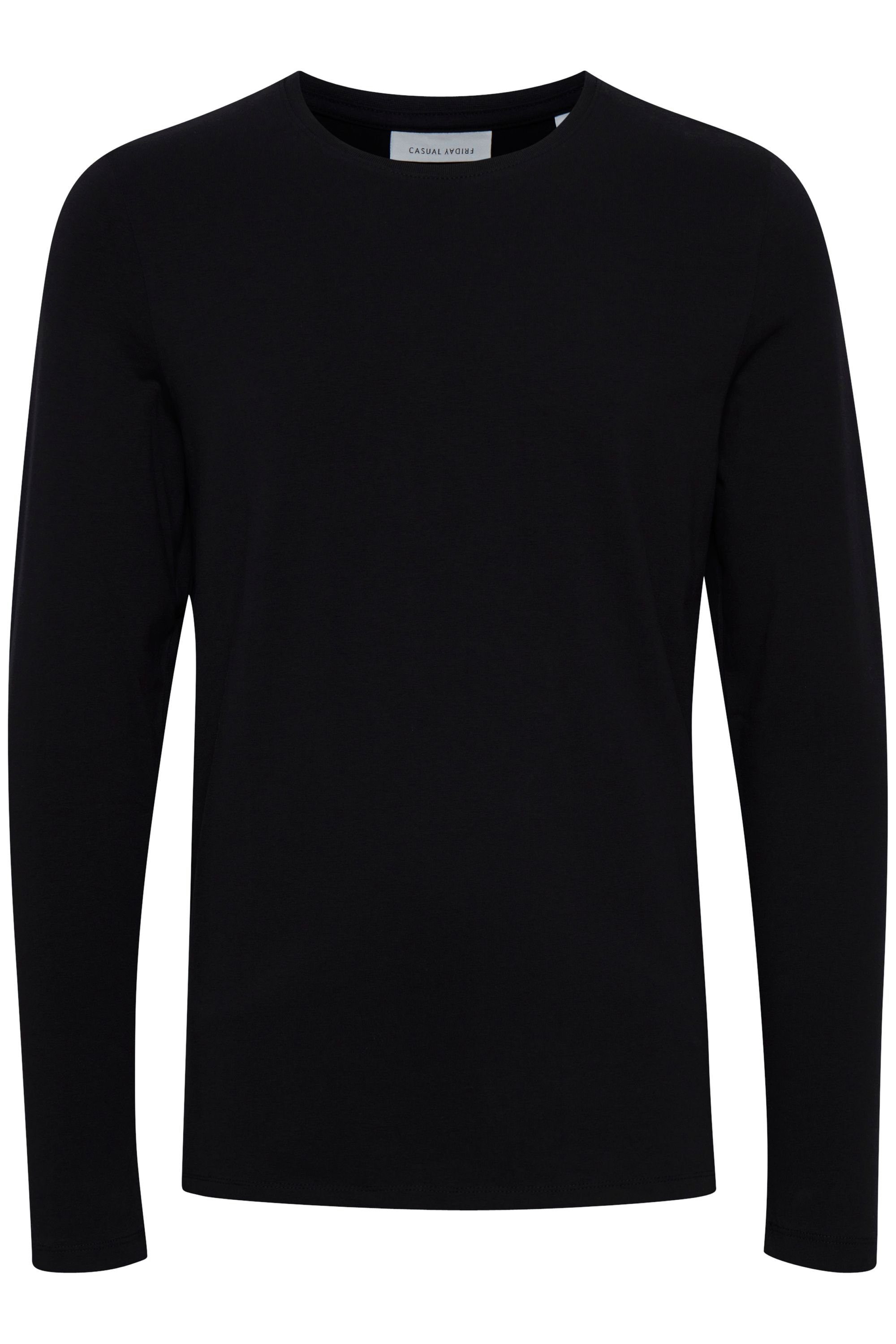 Casual Friday Langarmshirt CFTheo Klassisches (194007) black 20503726 - Anthracite Langarmshirt