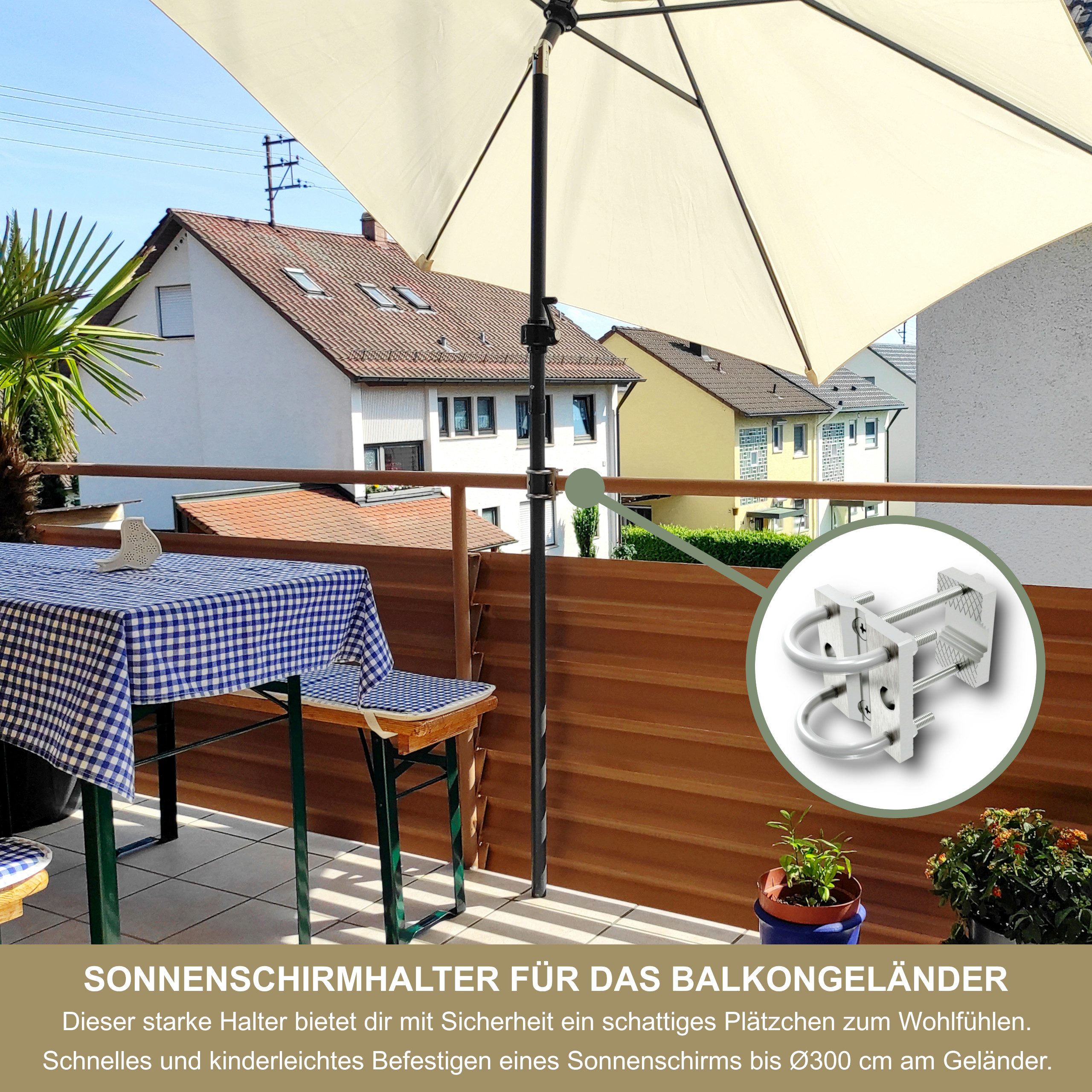 KDR Produktgestaltung Schirmhalter Sonnenschirmhalter Balkongeländer Sonnen günstig online kaufen