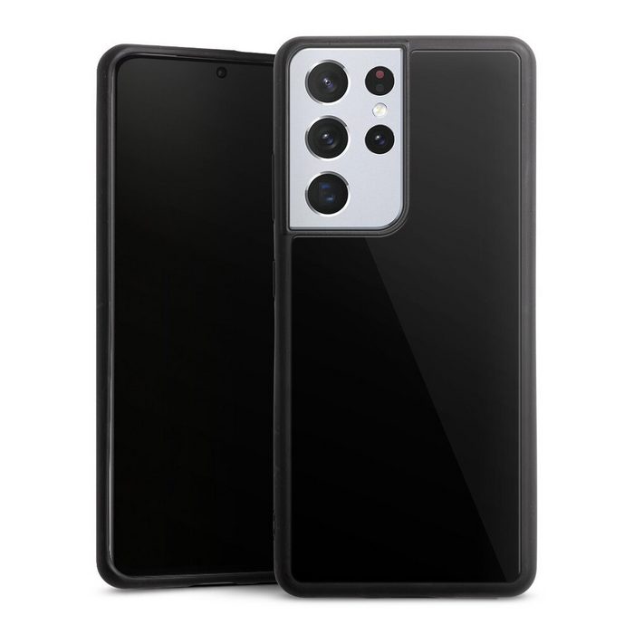 DeinDesign Handyhülle einfarbig schwarz Farbe Schwarz Samsung Galaxy S21 Ultra 5G Gallery Case Glas Hülle