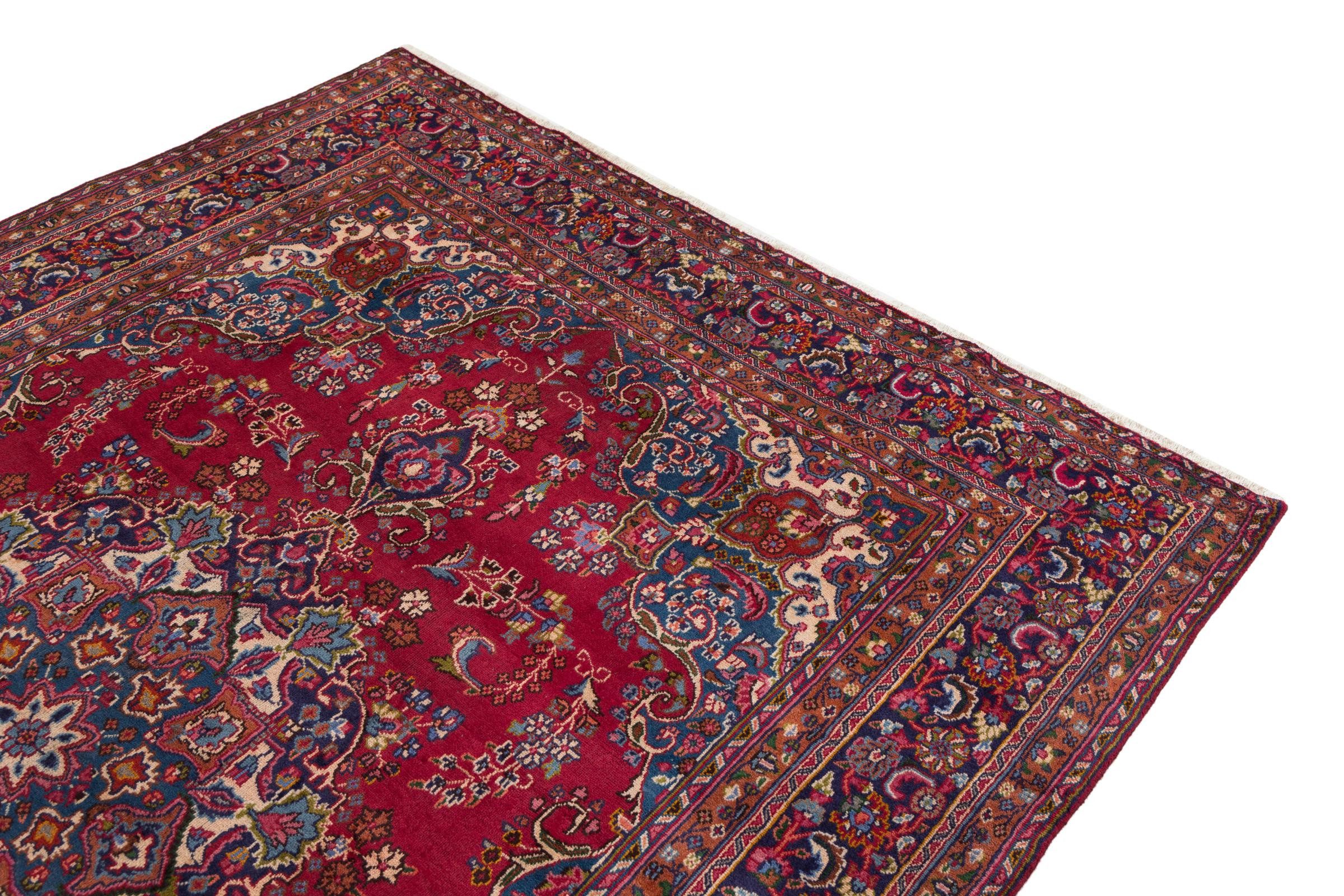 Nain Trading Orientteppich Mashad Vintage 245x350 Handgeknüpfter Moderner Orientteppich, rechteckig, Höhe: 8 mm