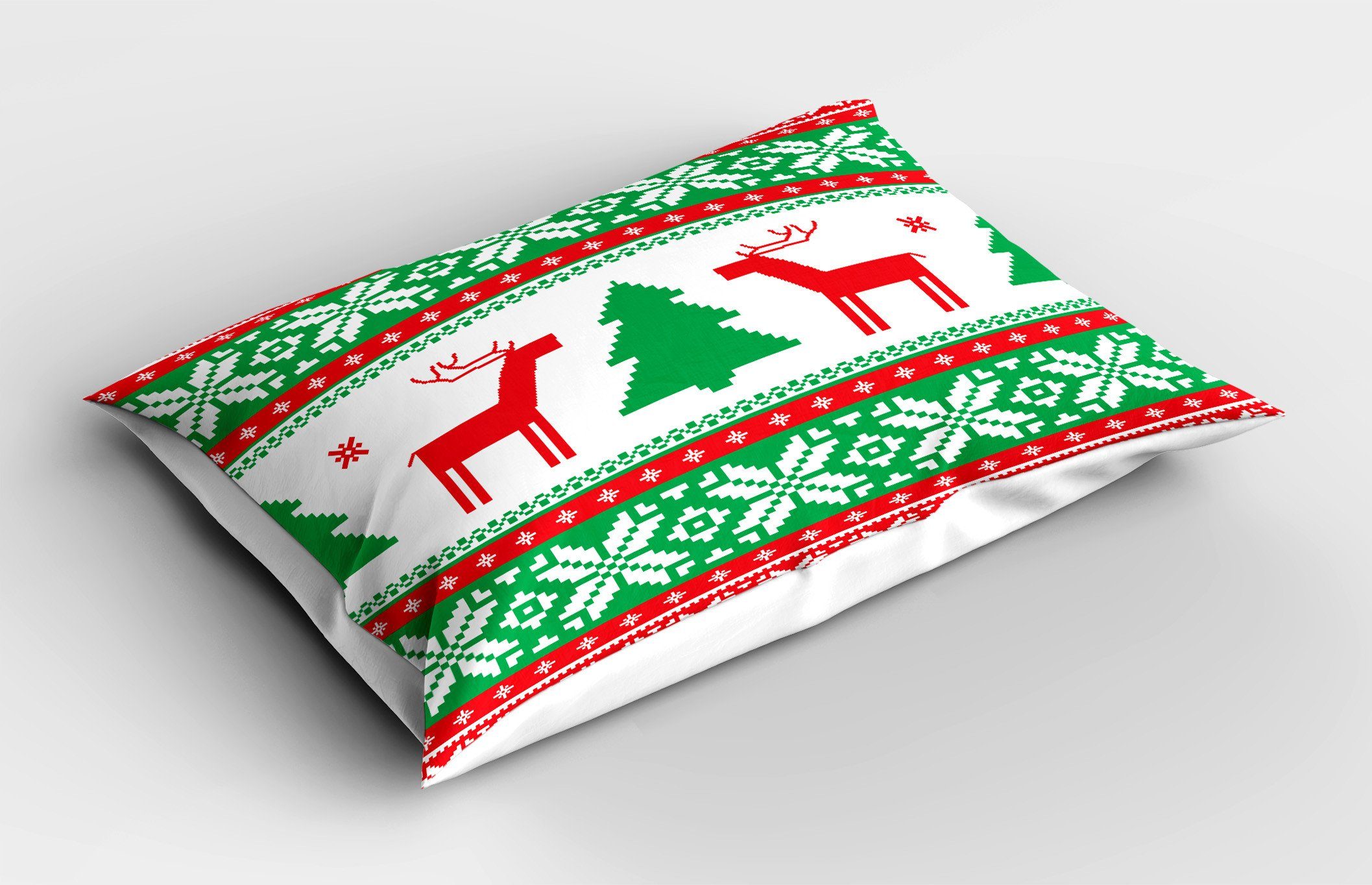 Standard Kissenbezüge Abakuhaus Deer Dekorativer Weihnachten Stück), Size (1 Gedruckter King Ferienzeit Kissenbezug,