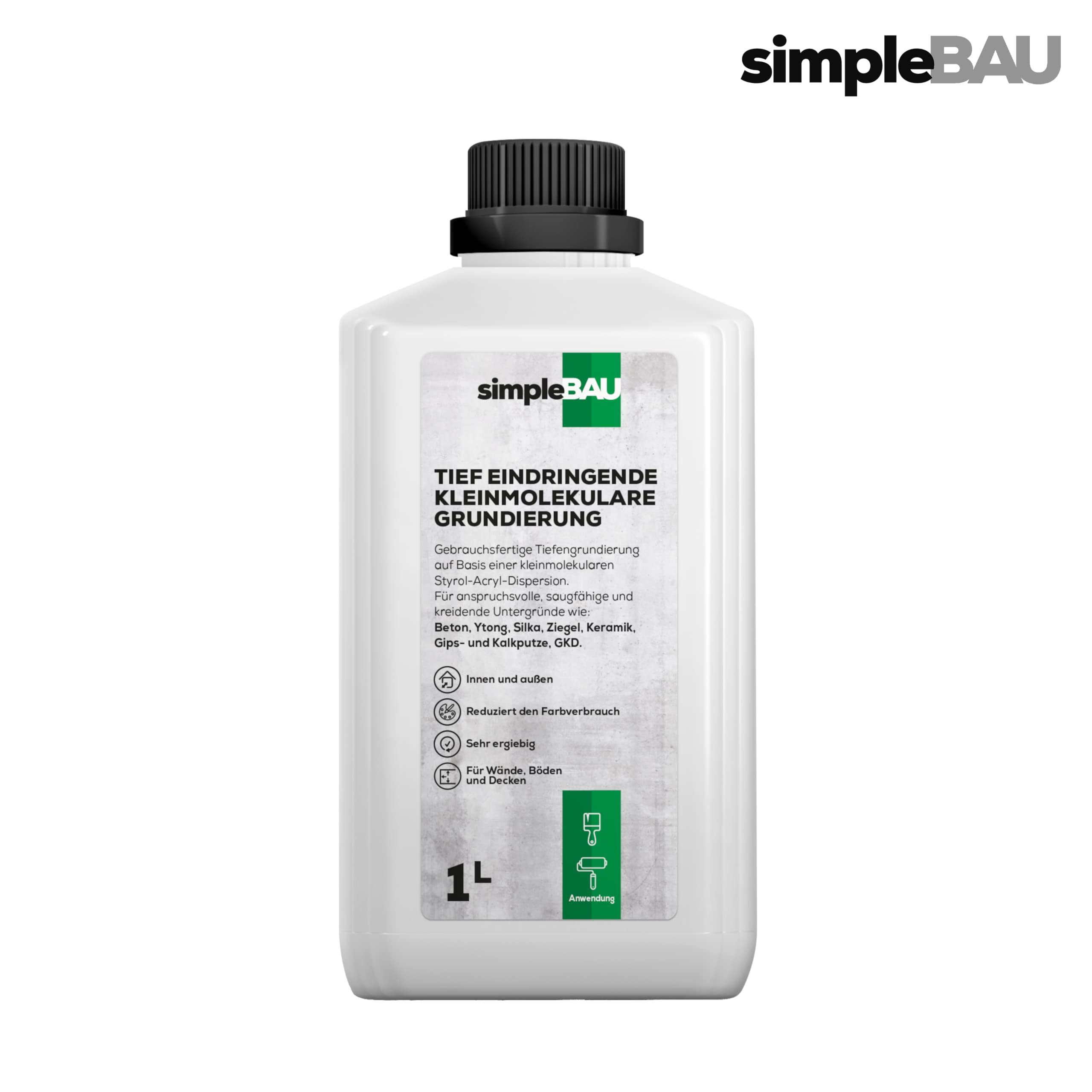 simpleBAU Dichtstoff Flüssigfolie Dichtfolie F1 Ultraflex 10 KG + 1L Tiefengrund