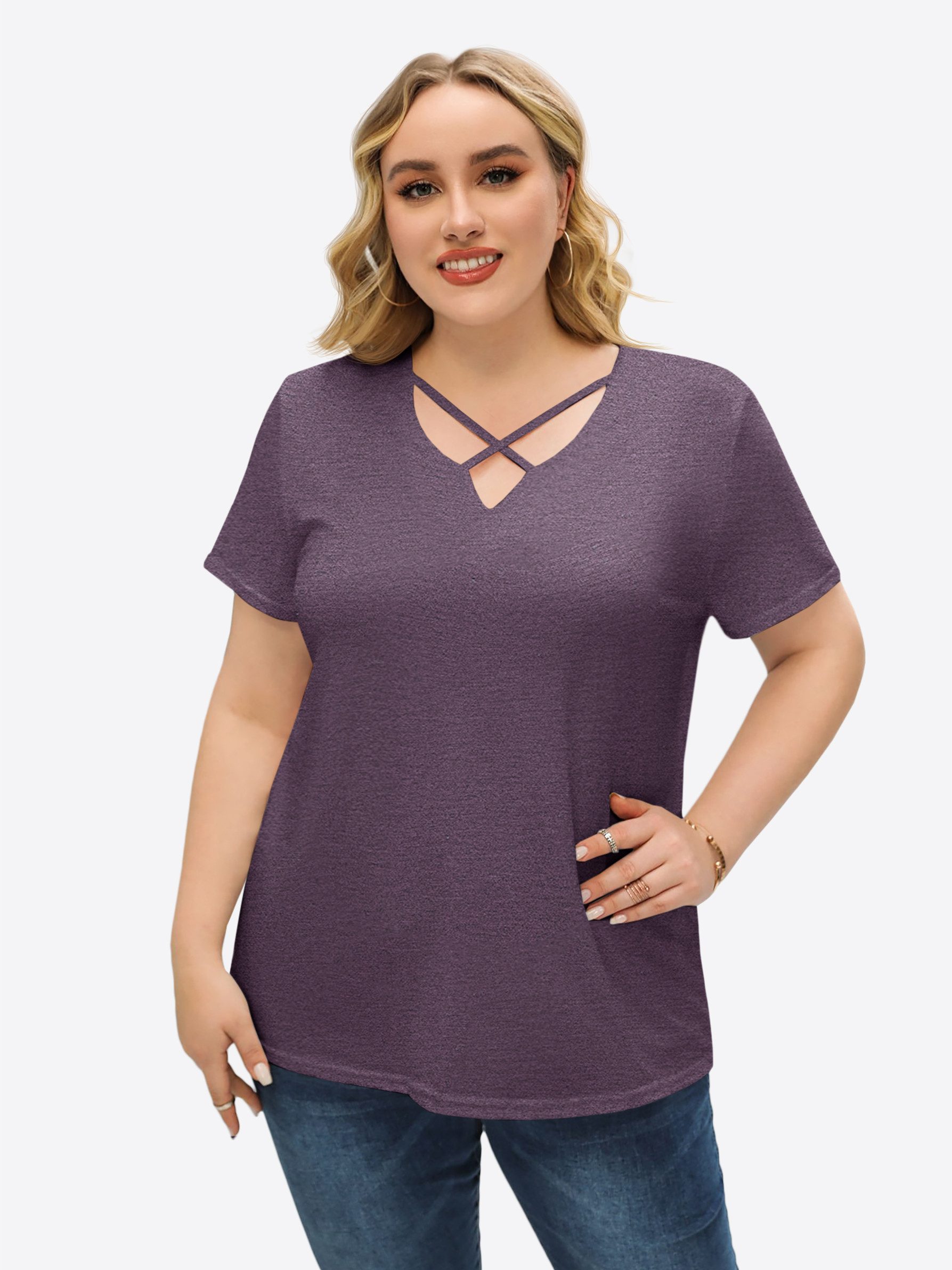 Imily Bela Oversize-Shirt Damen Sexy lockeres T-Shirt (Packung, 1-tlg., 1per-Pack) Einfarbig