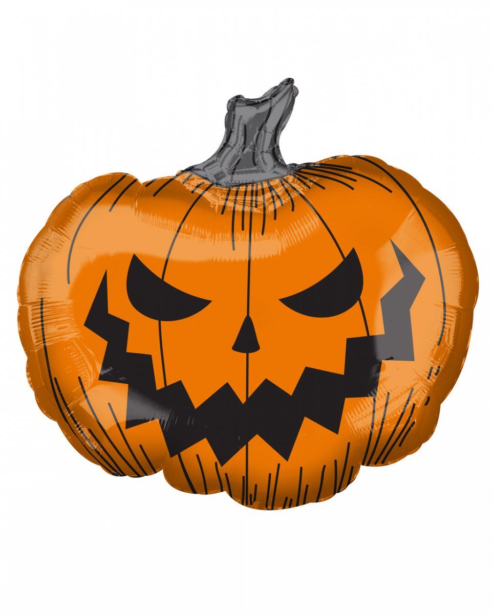 Horror-Shop Dekofigur Teuflisch grinsender Halloween Kürbis Folienballon