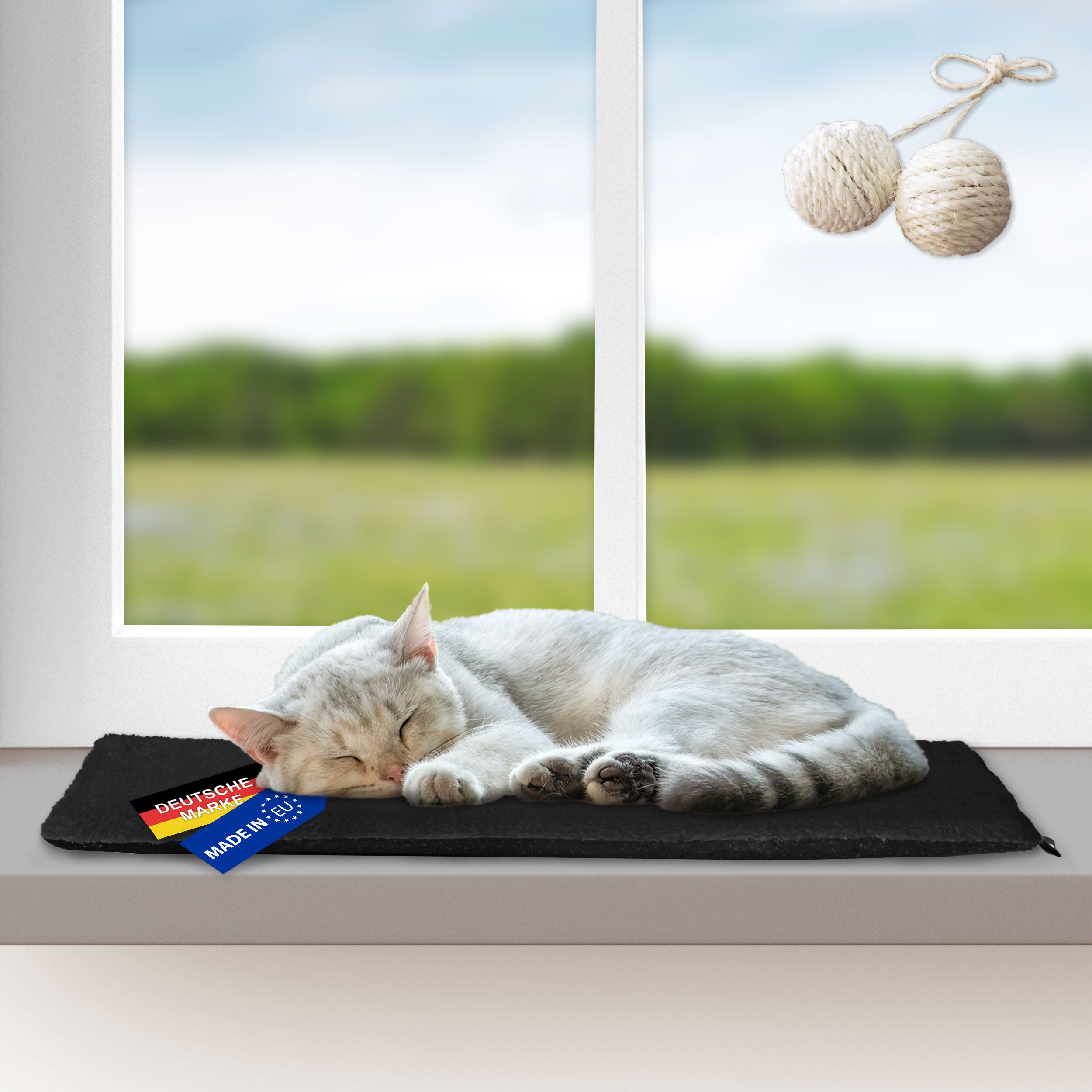 Rohrschneider Tierbett Katzen Fensterliege Plüsch selbstwärmende Katzendecke Katzenbett