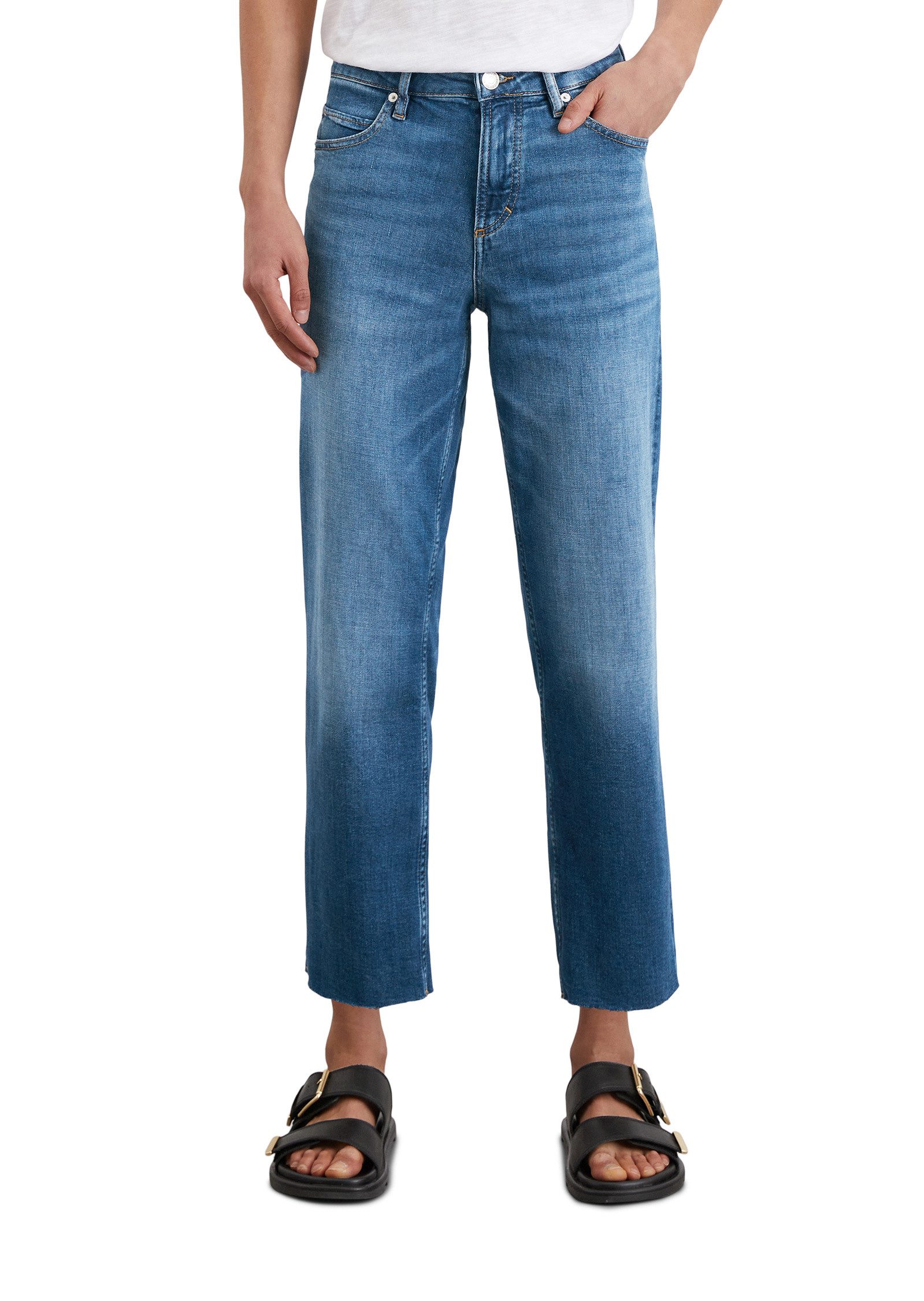 Straight-Jeans aus Cashmere Touch Denim