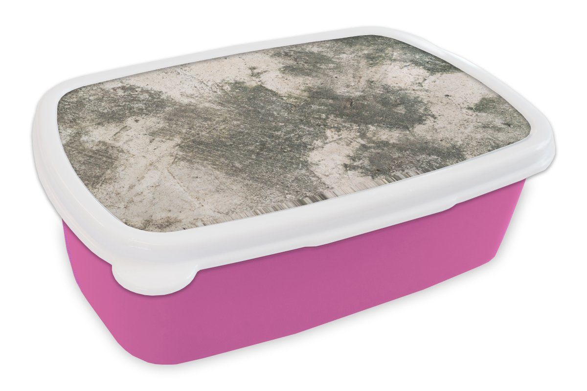 Vintage Rost Beton Kunststoff, (2-tlg), Brotdose Snackbox, rosa Industriell, - Brotbox Erwachsene, Kinder, - Lunchbox Kunststoff - Mädchen, MuchoWow für