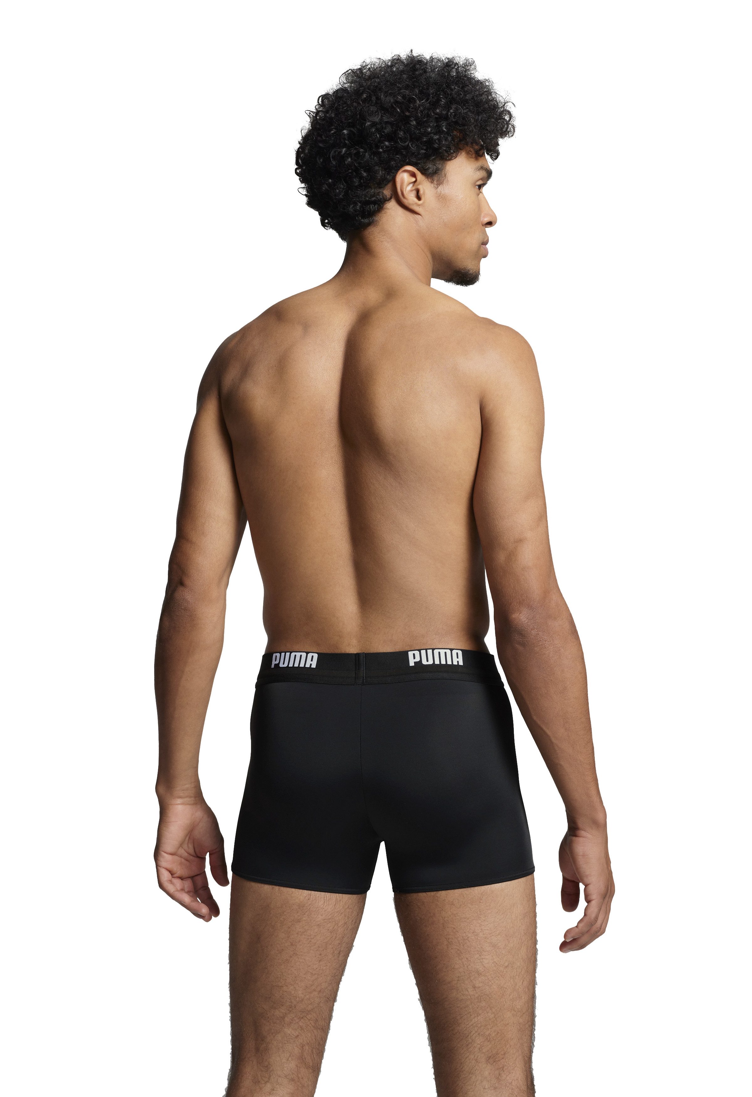 PUMA Badehose PUMA SWIM MEN LOGO TRUNKS elastischer Logobund mit integriertem Kordelzug