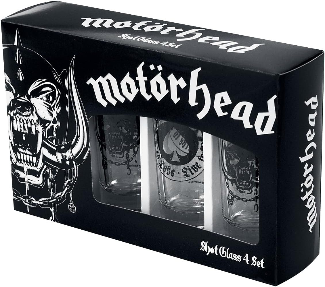 Klangundkleid Schnapsglas Motörhead 4 SCHNAPSGLÄSER BORN TO LOSE/LIVE TO WIN, 1-tlg., offiziel lizensiert