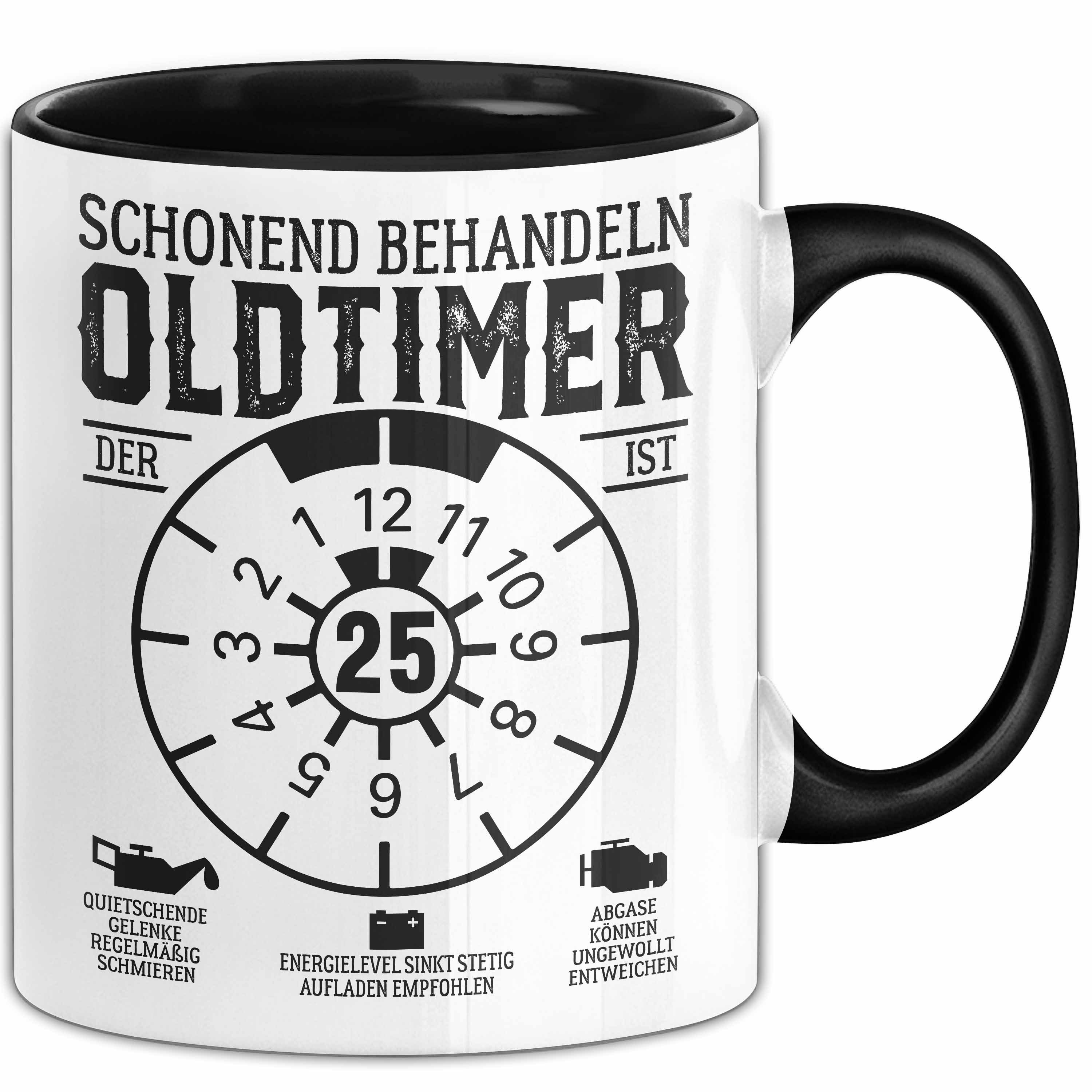 Trendation Tasse 25. Geburtstag Tasse Geschenk Schonend Behandeln Oldtimer Der Ist 25