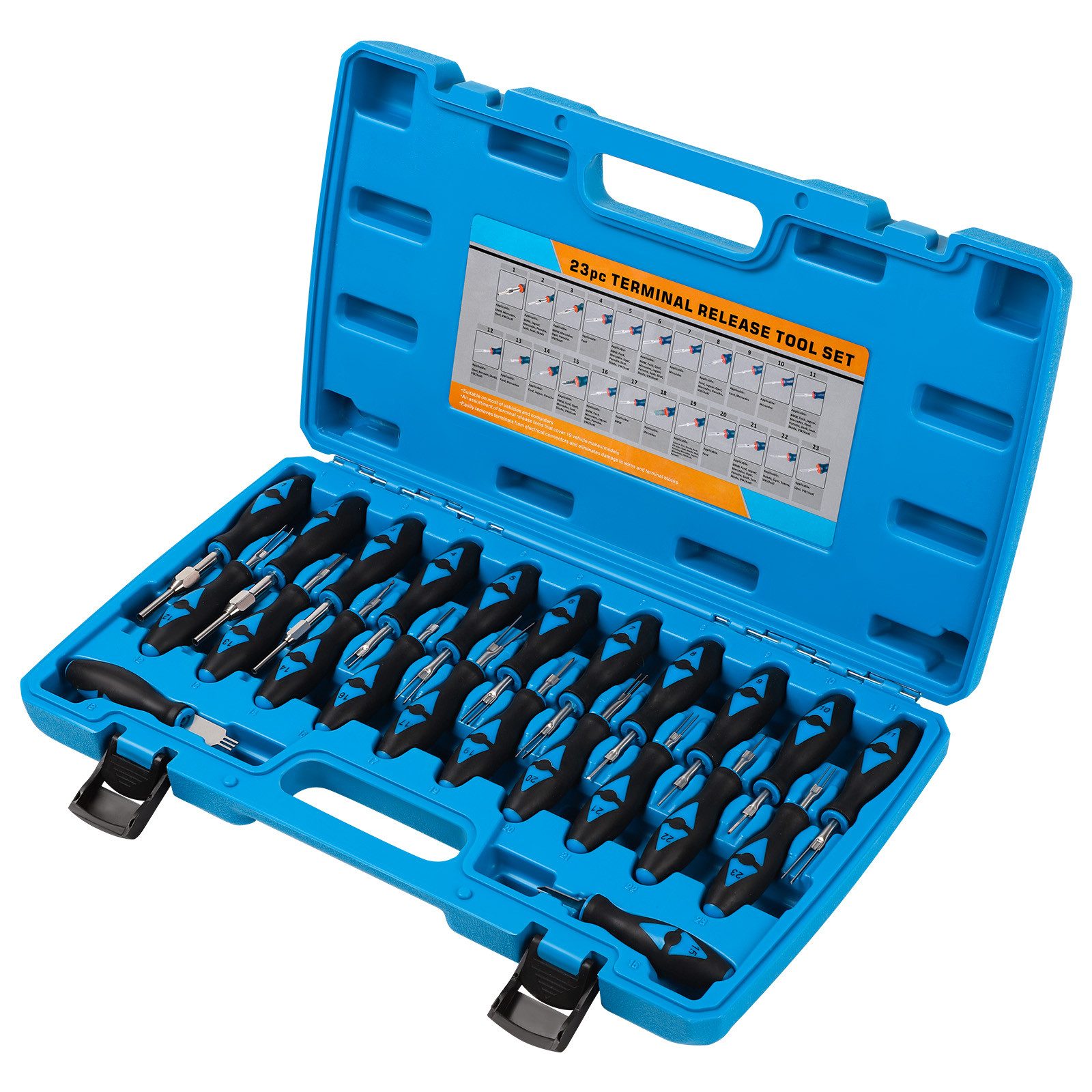 JOYOLEDER Demontagewerkzeug 23-tlg Terminal Removal Tool Kit, Entriegelungswerkzeug KFZ Stecker, (Auspinnwerkzeug KFZ Set mit Robustem Transportkoffer, 23-tlg)