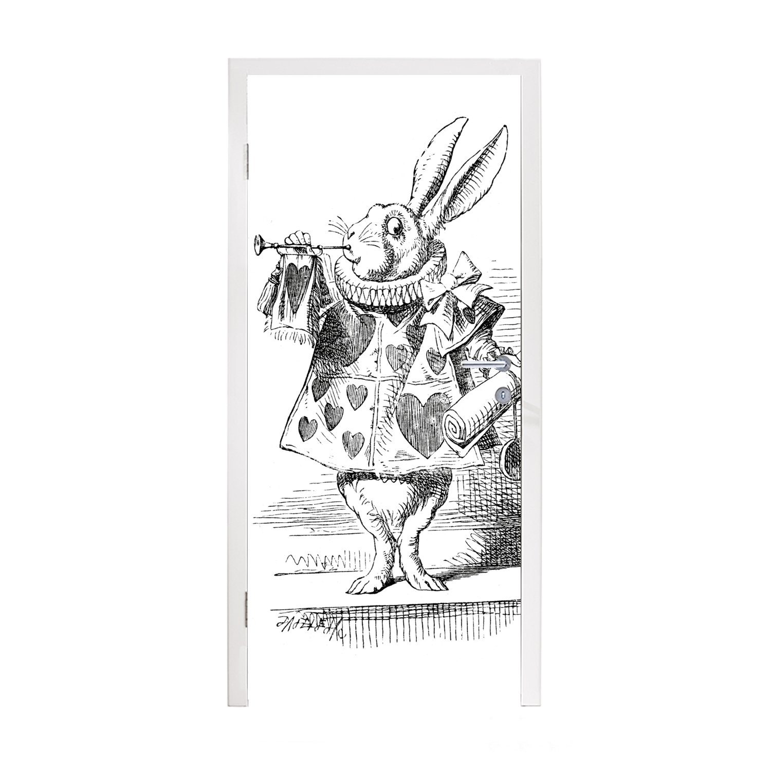 MuchoWow Türtapete Kaninchen, Matt, bedruckt, (1 St), Fototapete für Tür, Türaufkleber, 75x205 cm