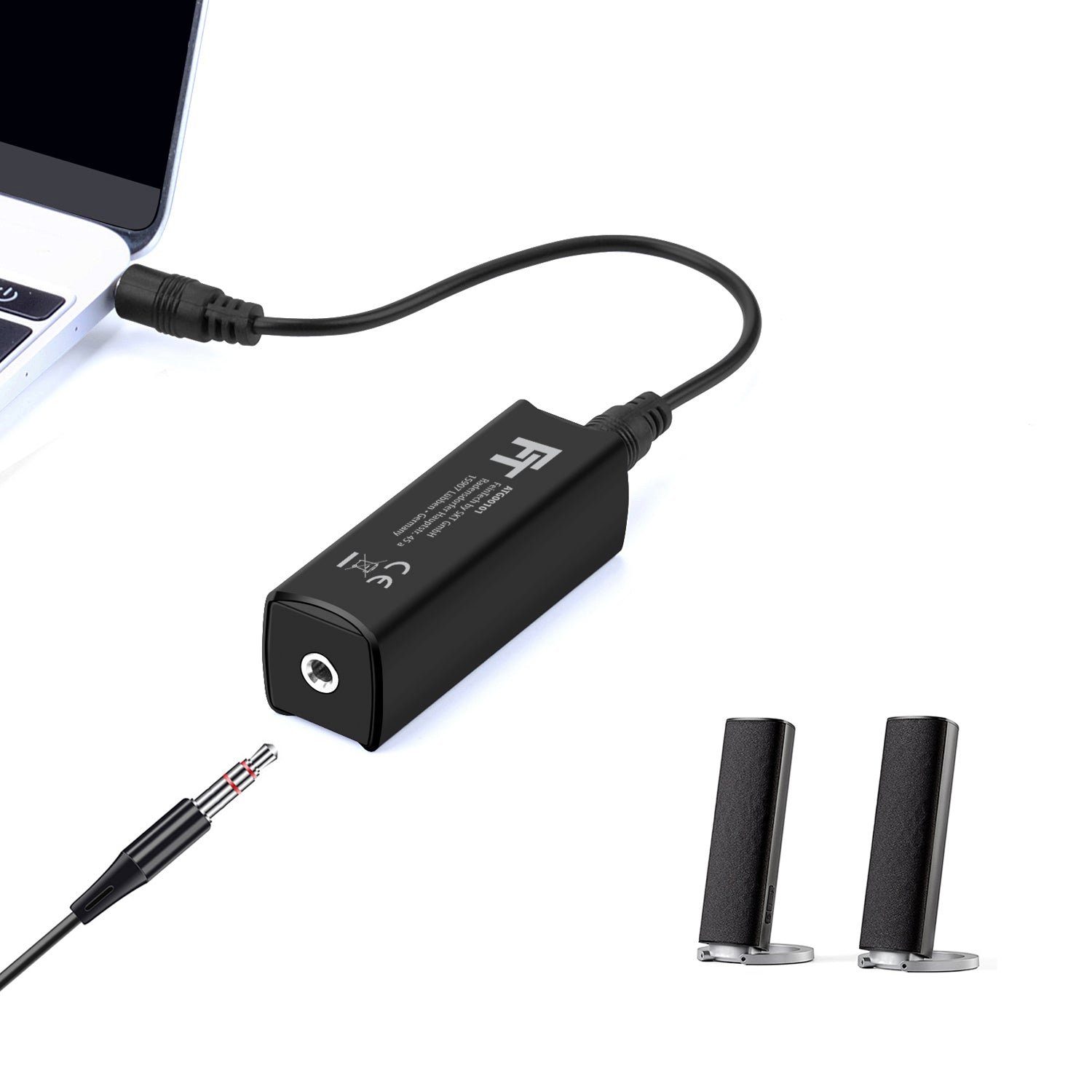 FeinTech ATG00101 Audio Masse-Trennglied Mantelstrom-Filter Audio-Adapter 3,5-mm-Klinke zu 3,5-mm-Klinke – Bild 3 von 5