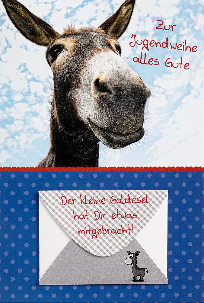 Grußkarten Jugendweihe - Geldkarte - Glückwunschkarte im Format 11,5 x 17 cm